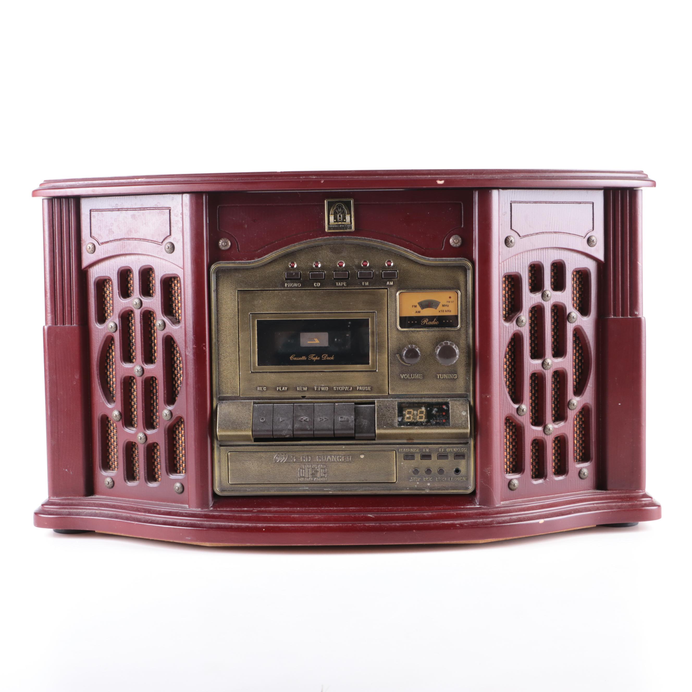 Thomas Pacconi Handpainted Phonograph with CD and Cassette Player