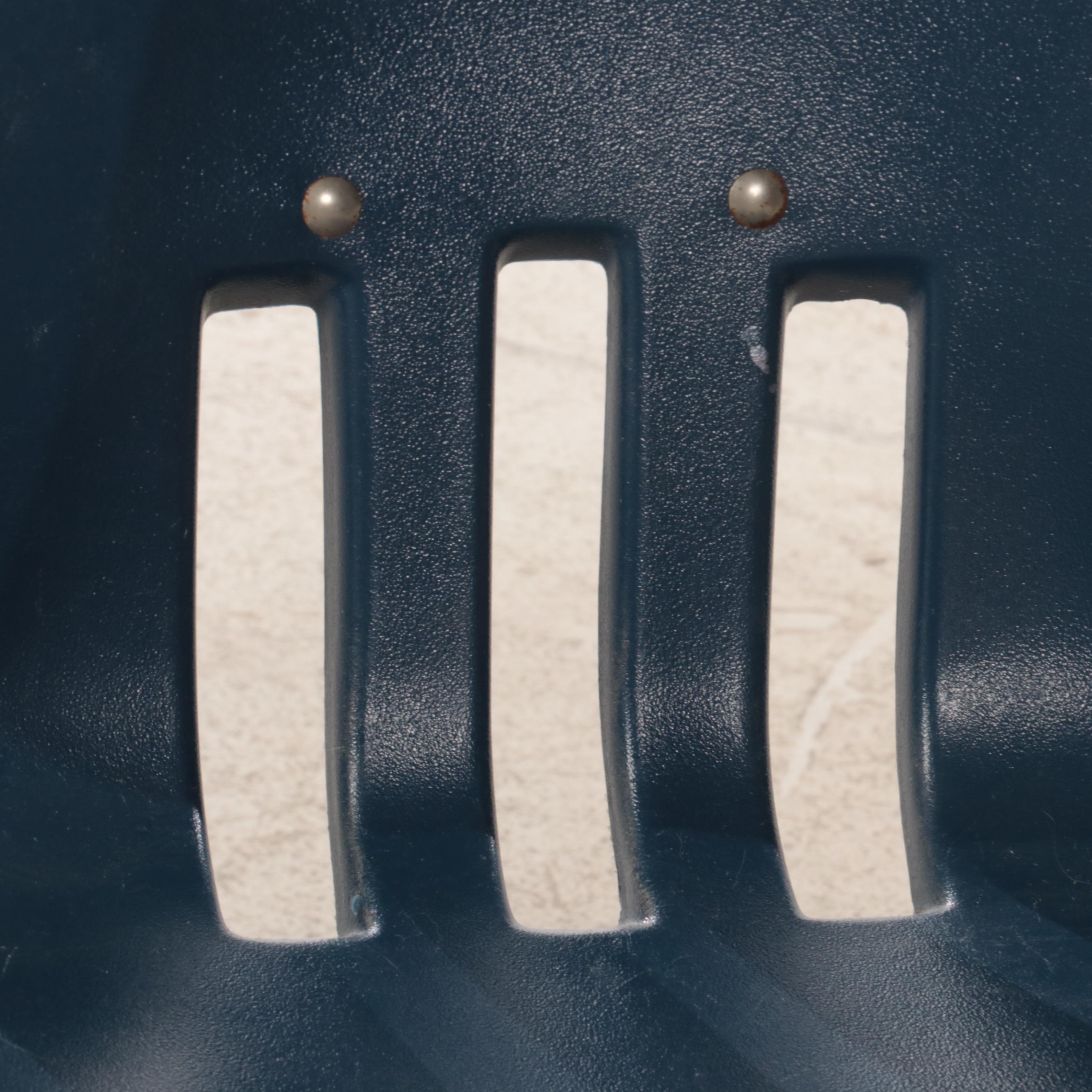 Eleven VIRCO Chrome and Navy Blue Molded Plastic Child's Stacking Side Chairs