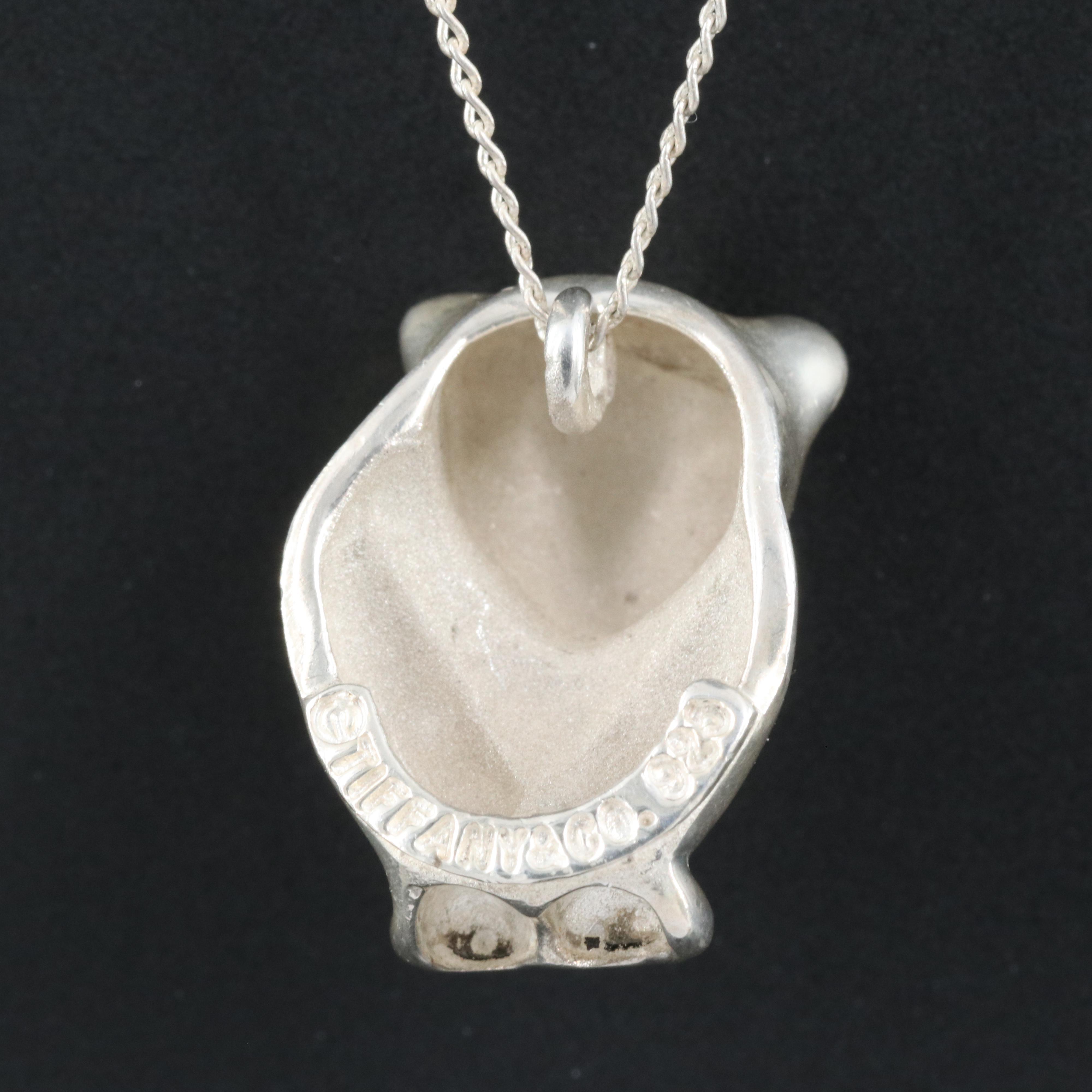 Tiffany & Co. Sterling Sun Bear Pendant Necklace