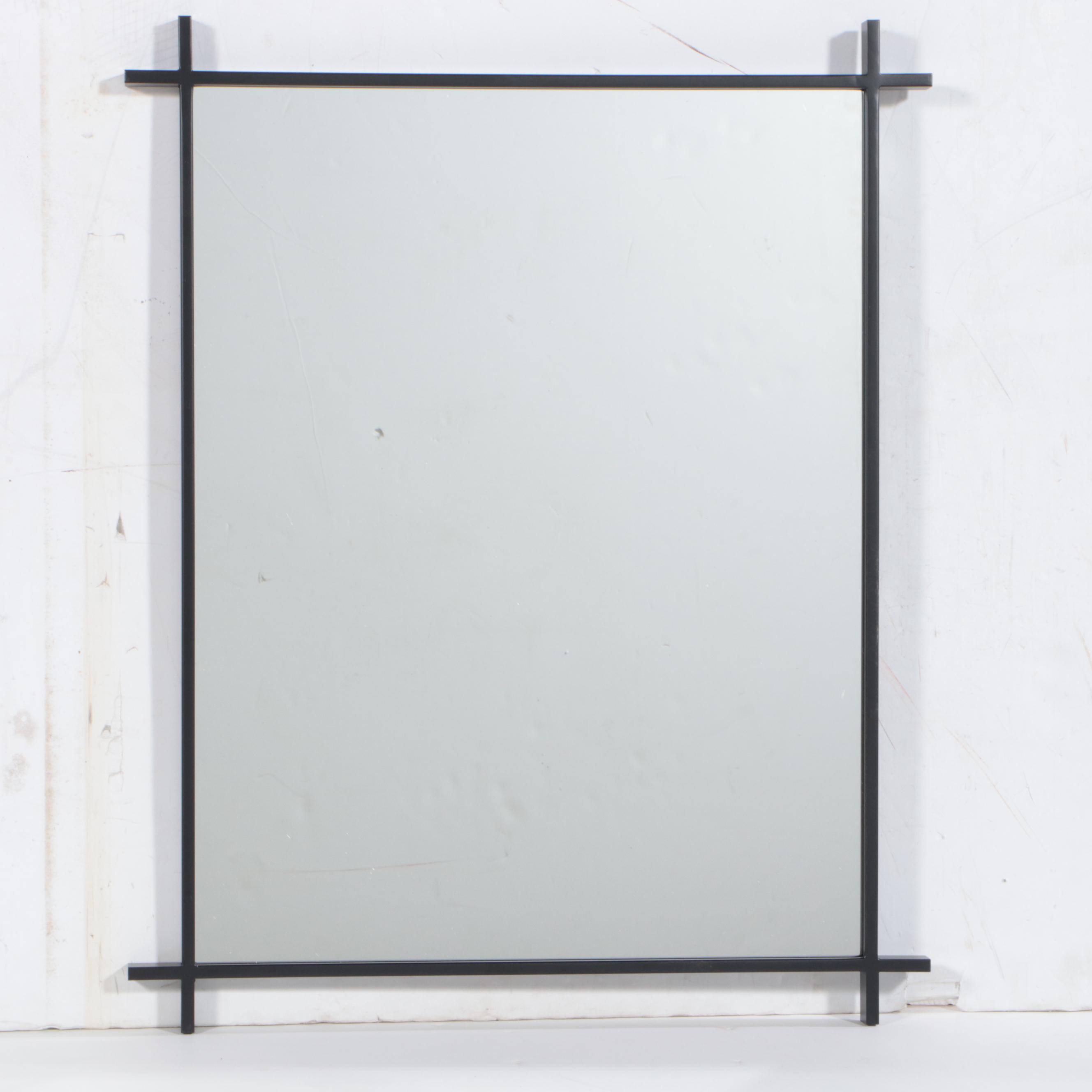 Studio McGee Threshold Cross Corner Black Metal Framed Wall Mirror