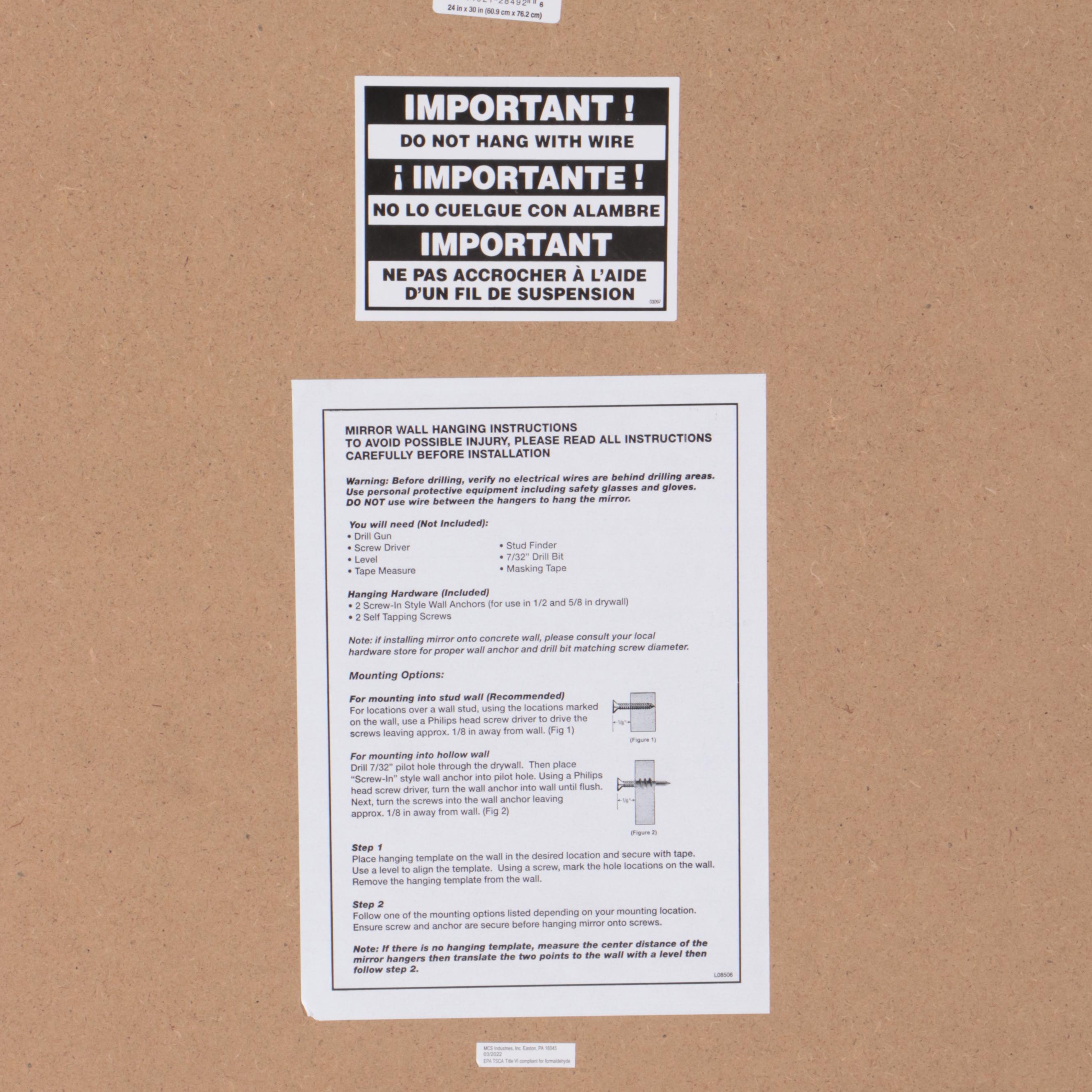 Studio McGee Threshold Cross Corner Black Metal Framed Wall Mirror