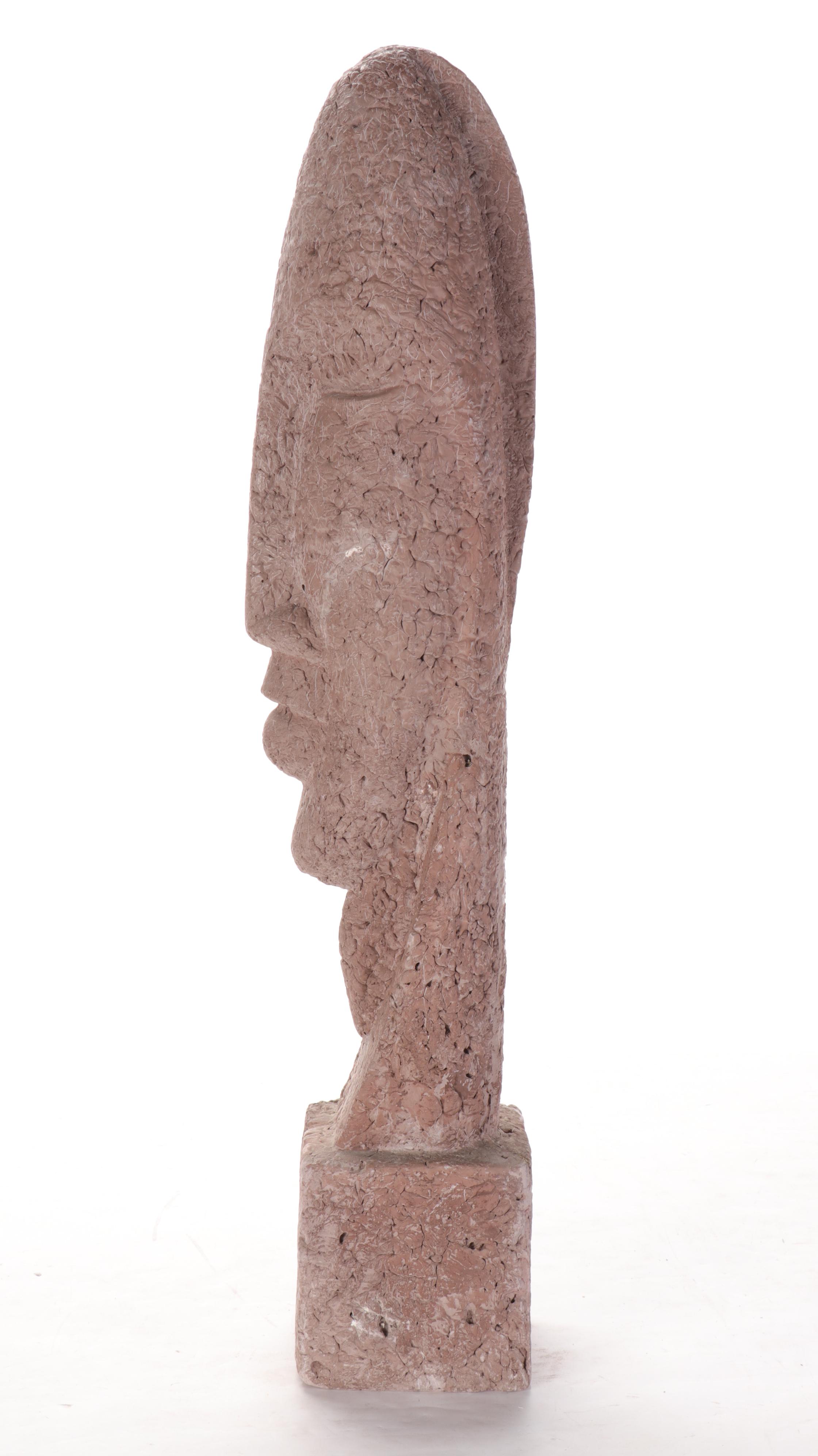 Plaster Sculpture of Abstract Head