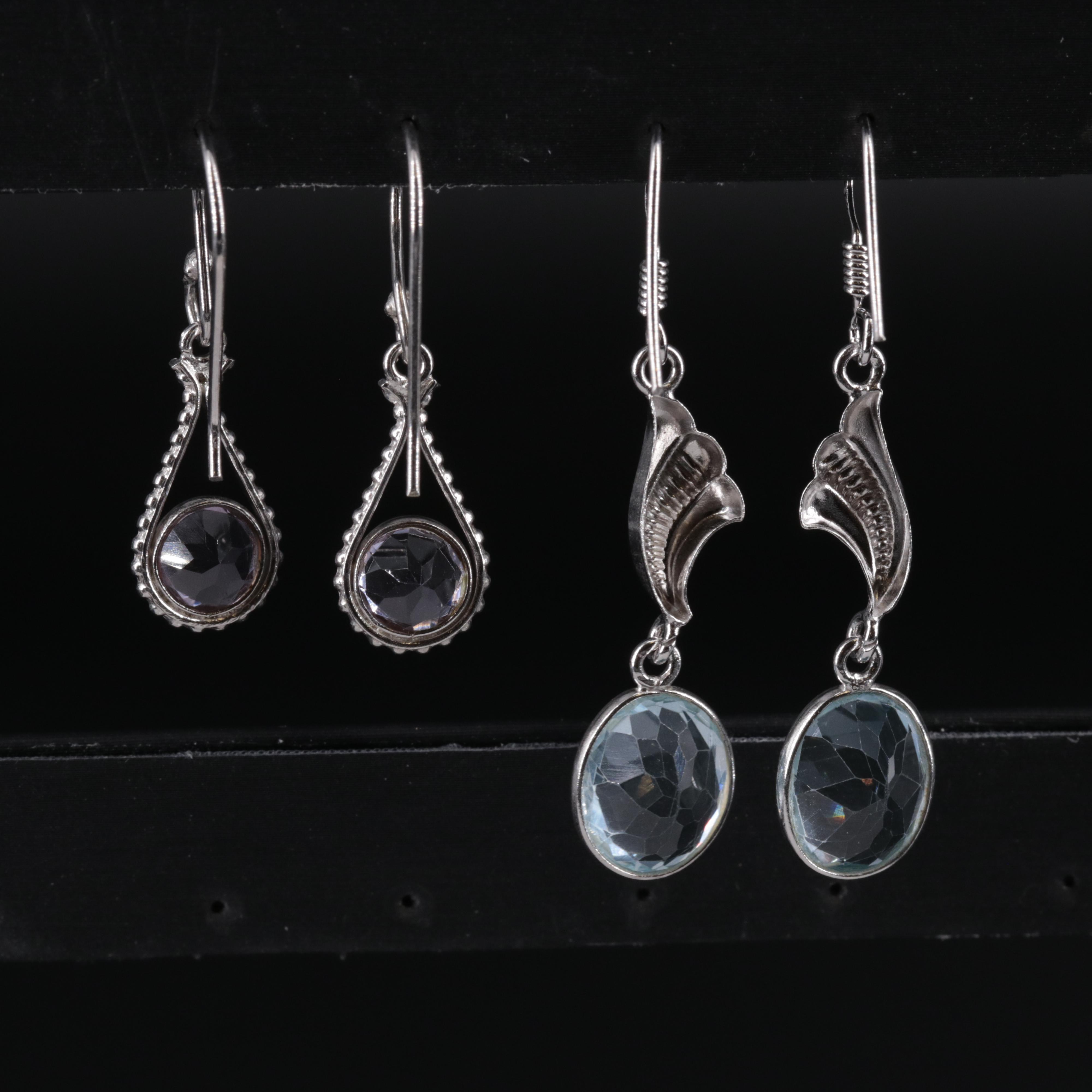 Sterling Silver Earrings Including Gemstones