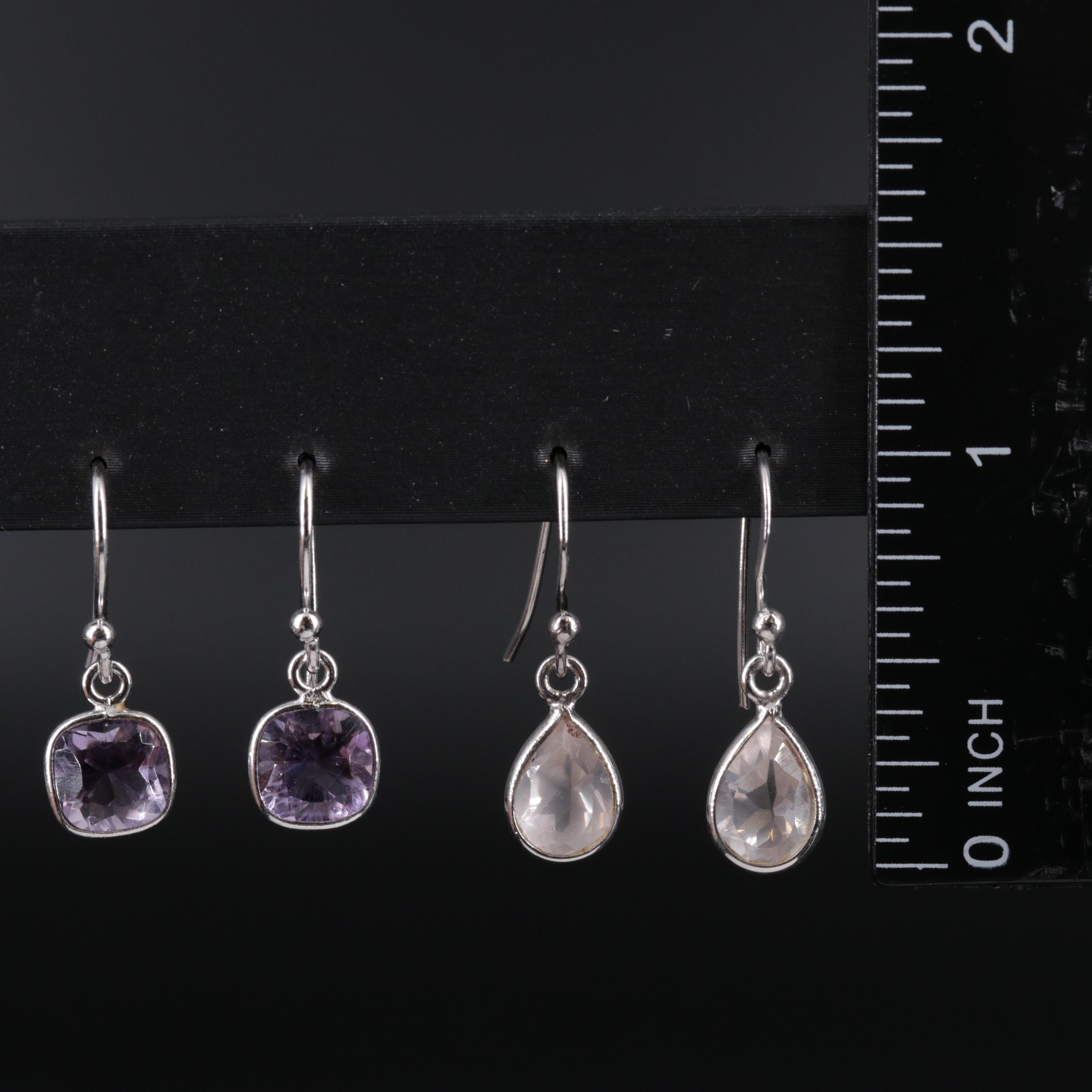 Sterling Silver Earrings With Gemstones