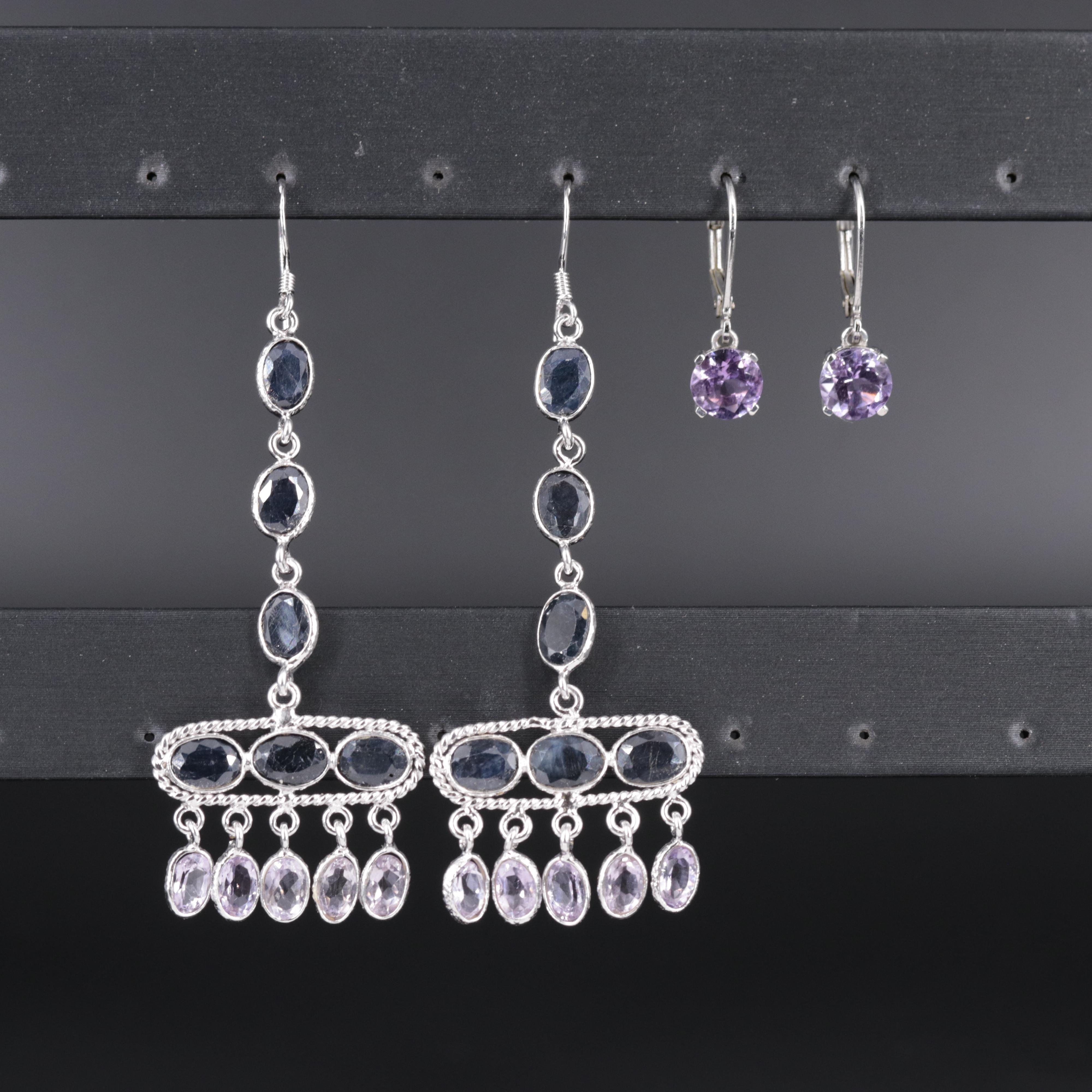 Sterling Silver Earring Duo Including Gemstones