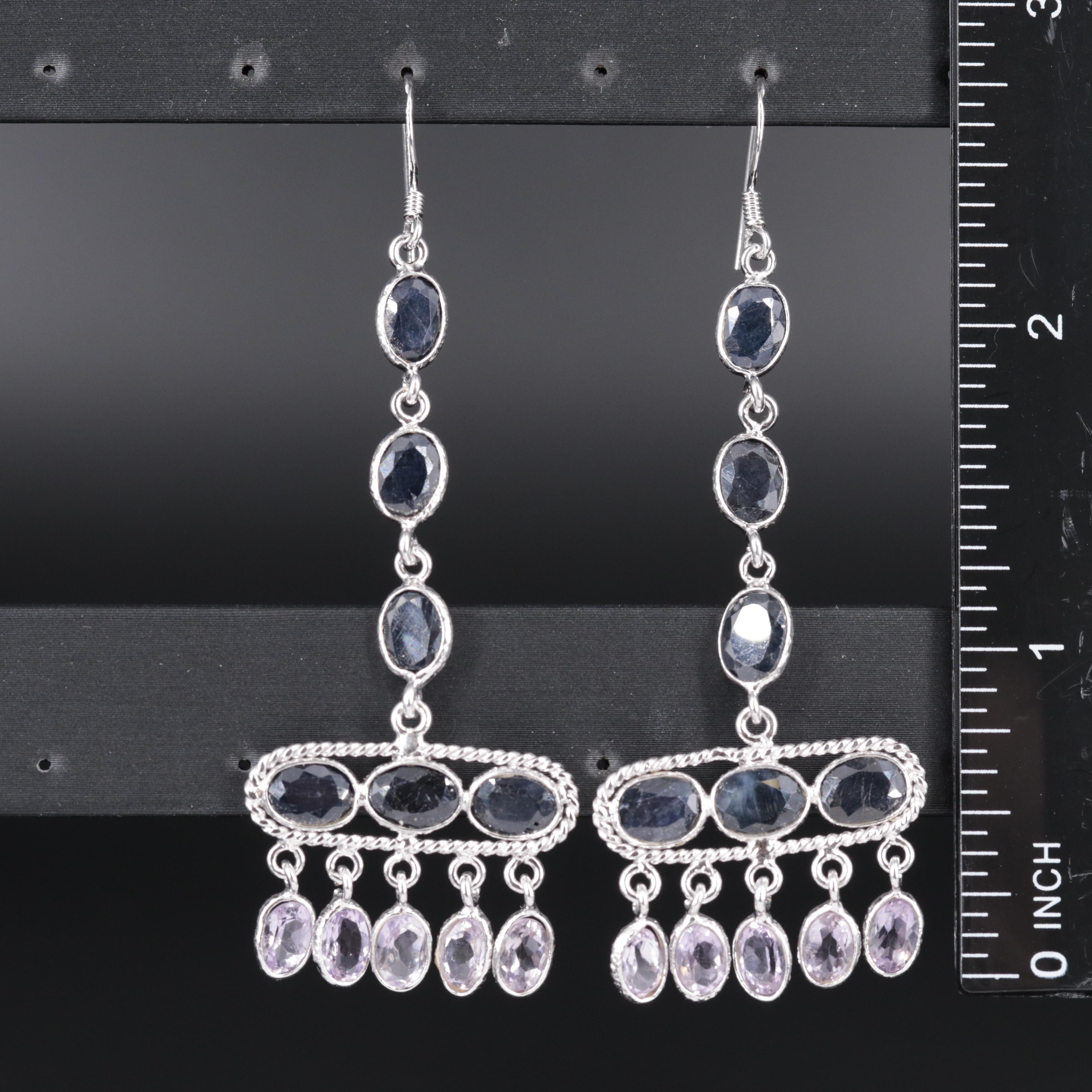 Sterling Silver Earring Duo Including Gemstones