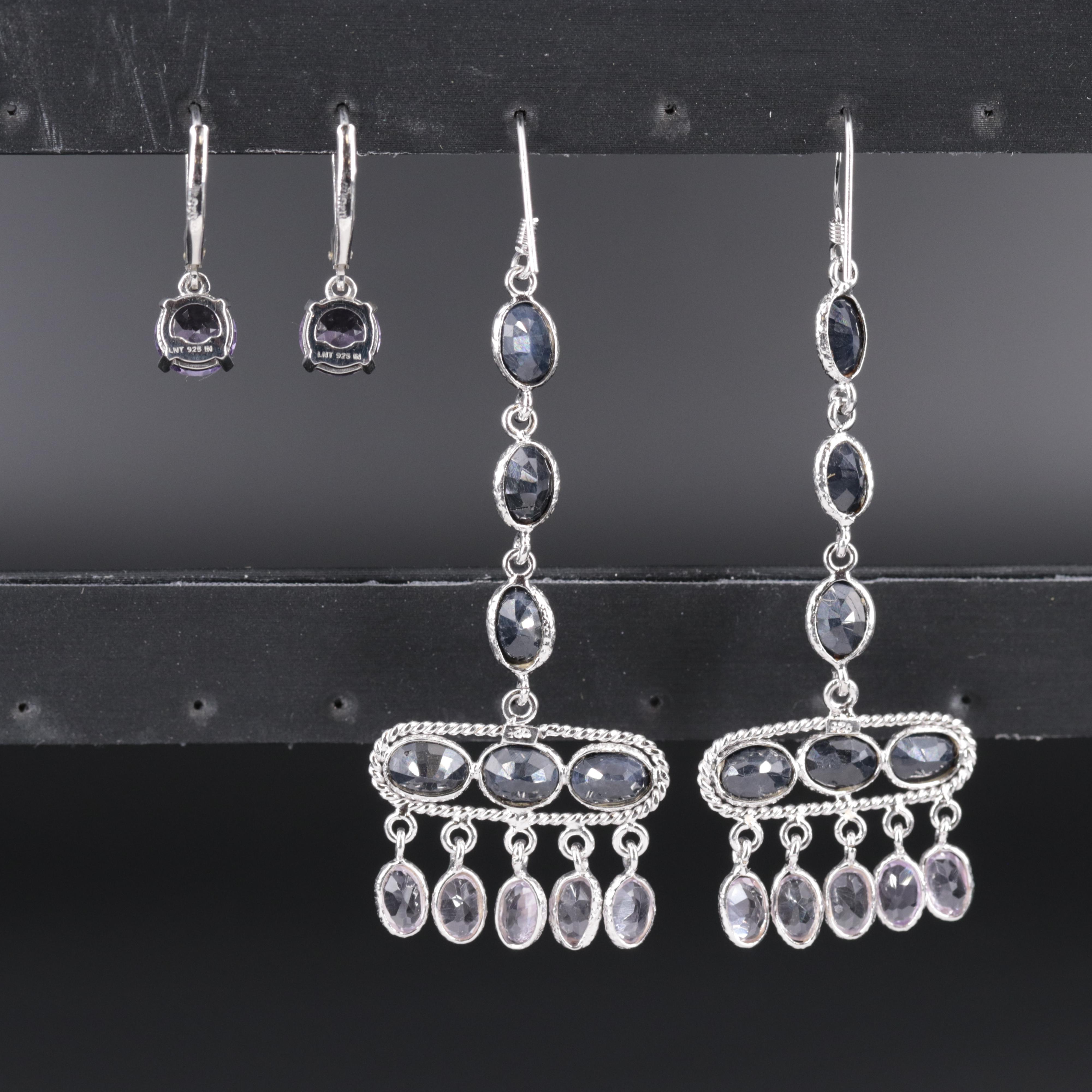 Sterling Silver Earring Duo Including Gemstones