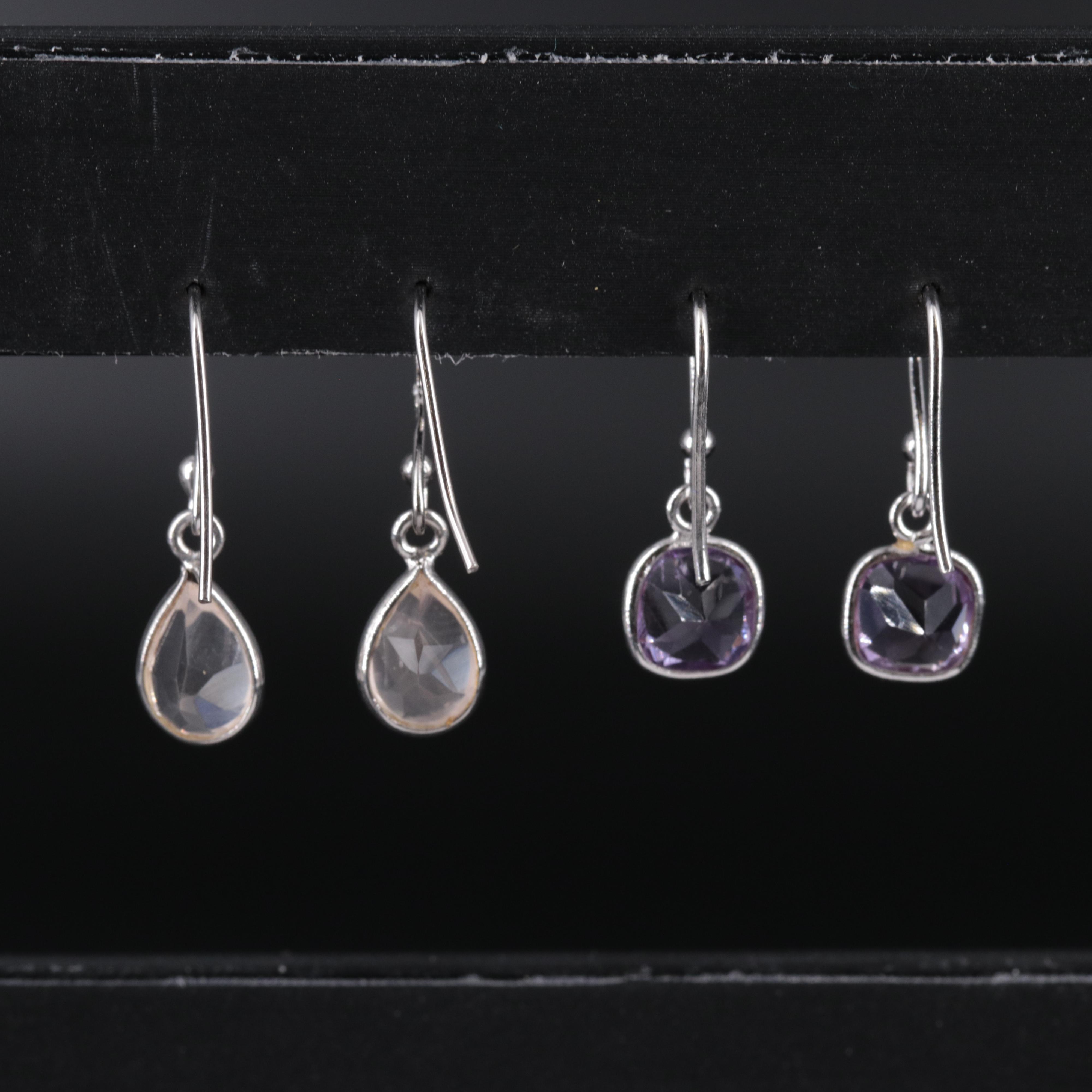 Sterling Silver Earrings With Gemstones