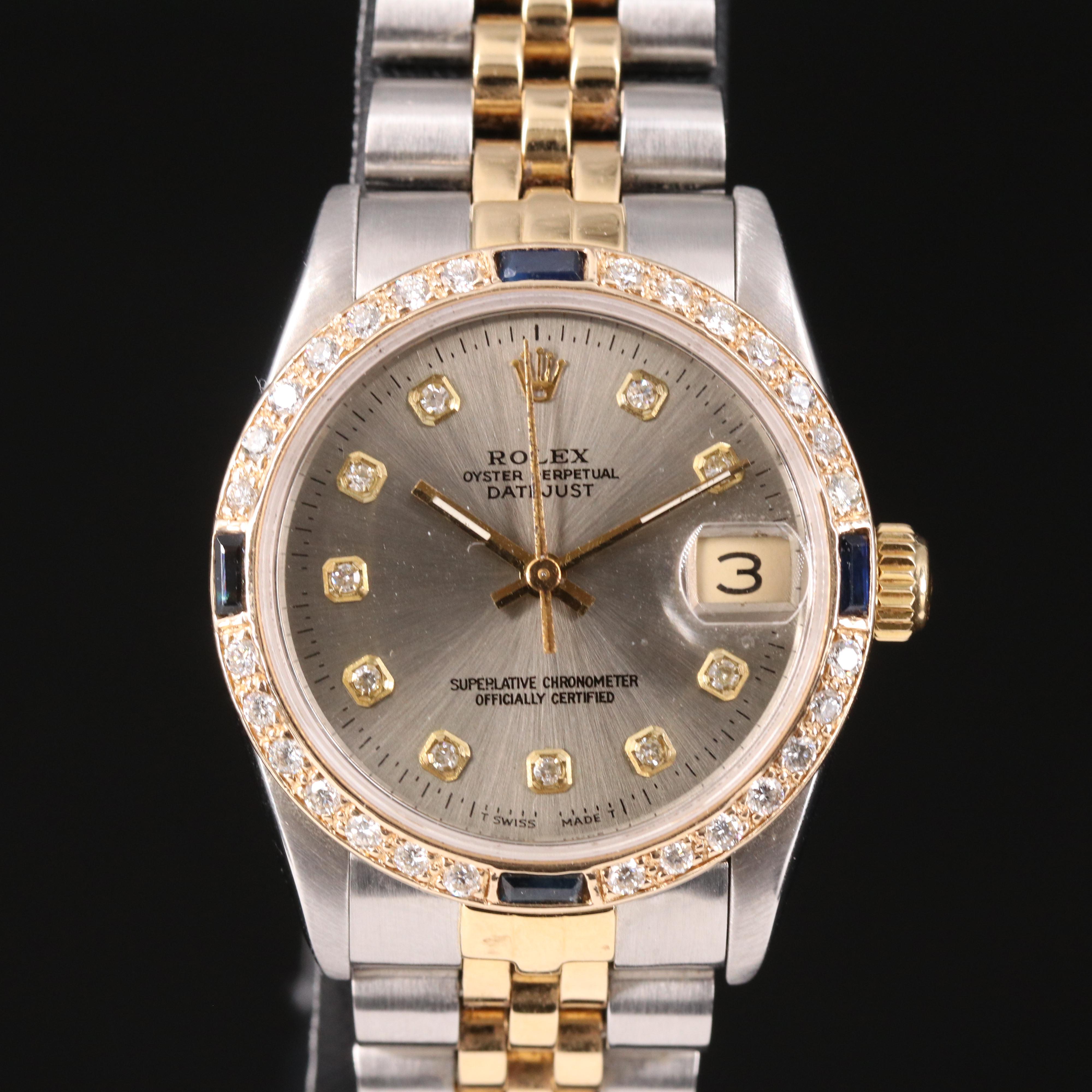 1984 Rolex Datejust Diamond Dial and Bezel with Sapphire Automatic Watch