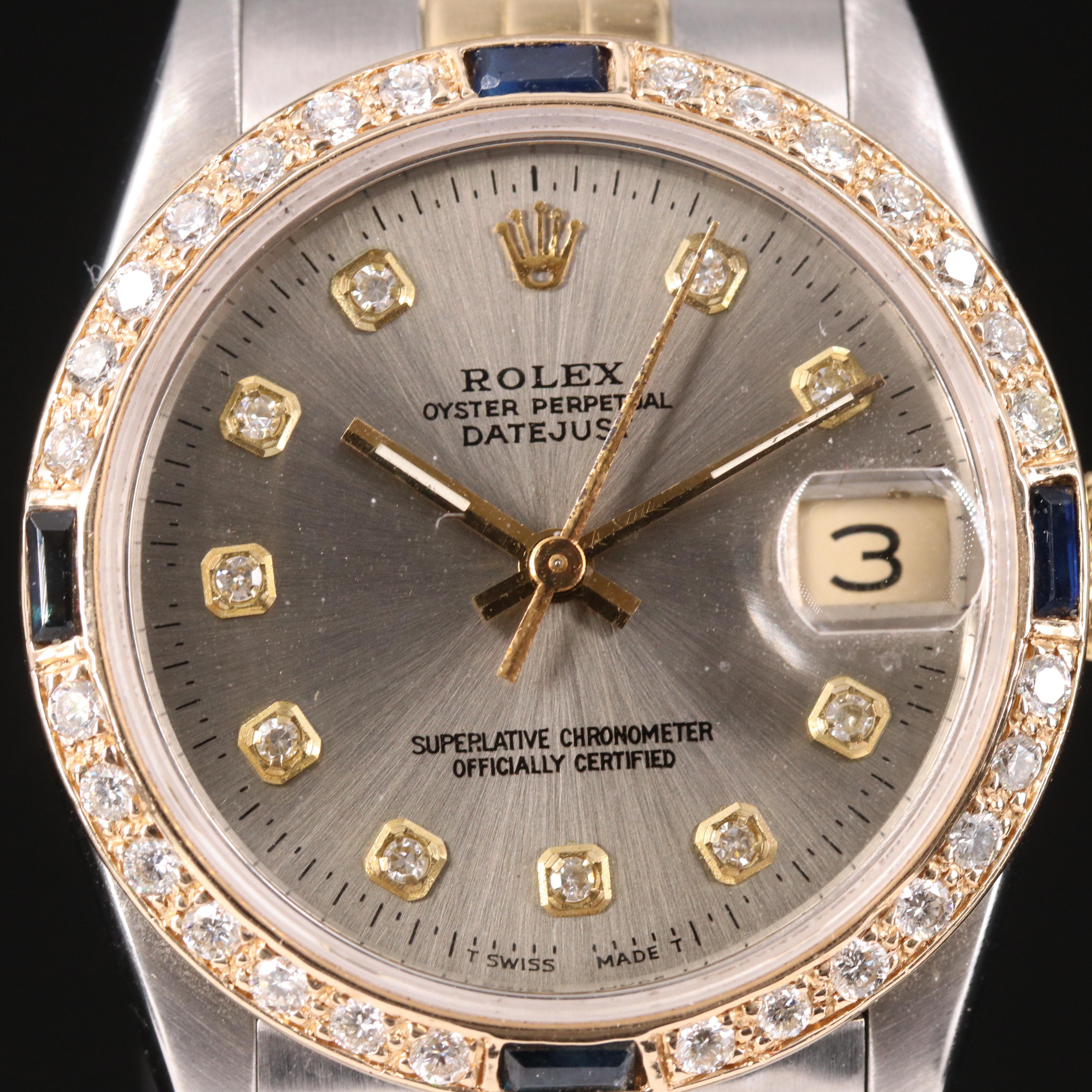 1984 Rolex Datejust Diamond Dial and Bezel with Sapphire Automatic Watch