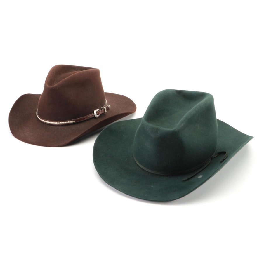 John B. Stetson Nutria and 4X Beaver Fur Felt Western Hats