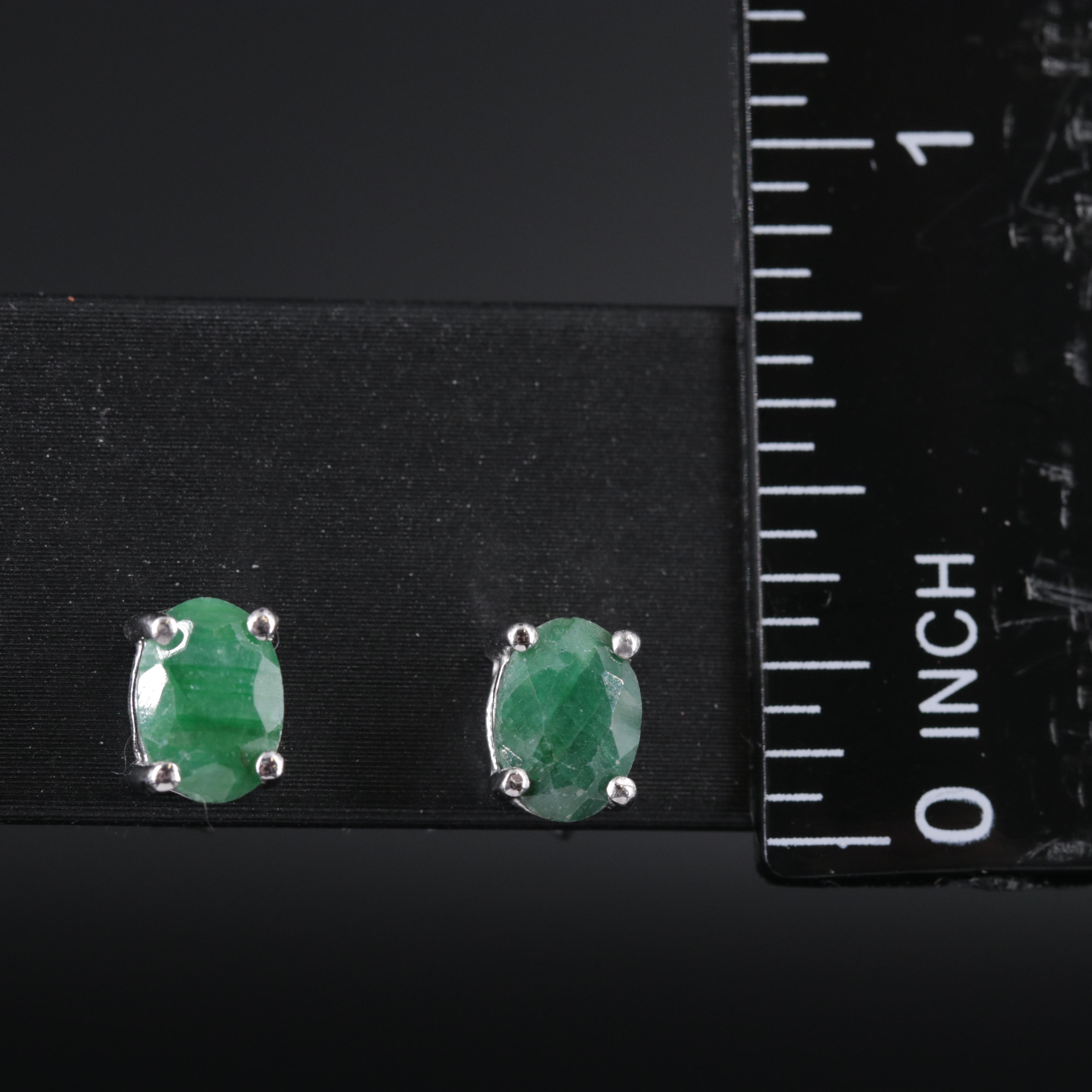 Sterling Silver Stud Earring Duo Including Gemstones