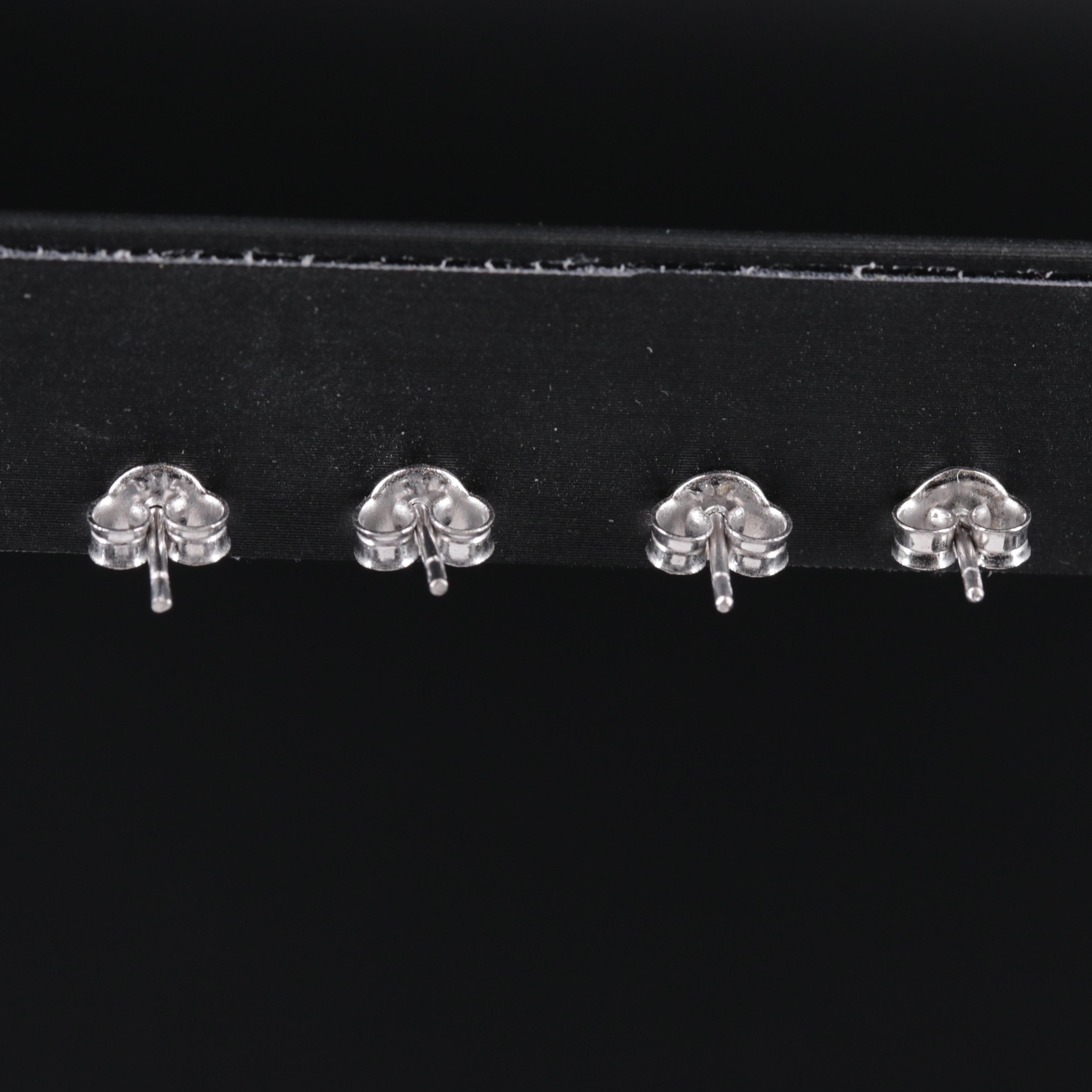 Sterling Silver Stud Earring Duo Including Gemstones