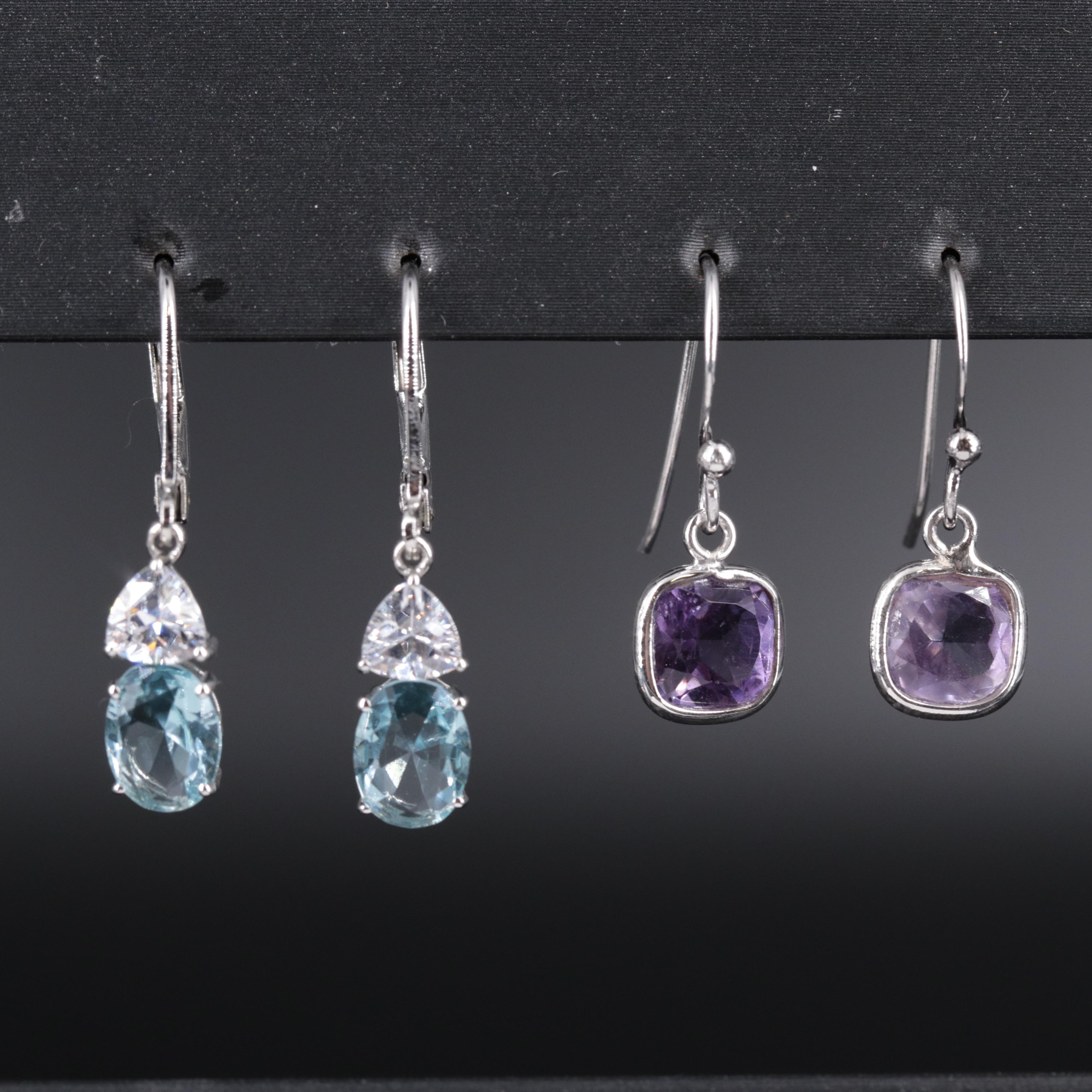 Sterling Silver Earring Duo Including Gemstones