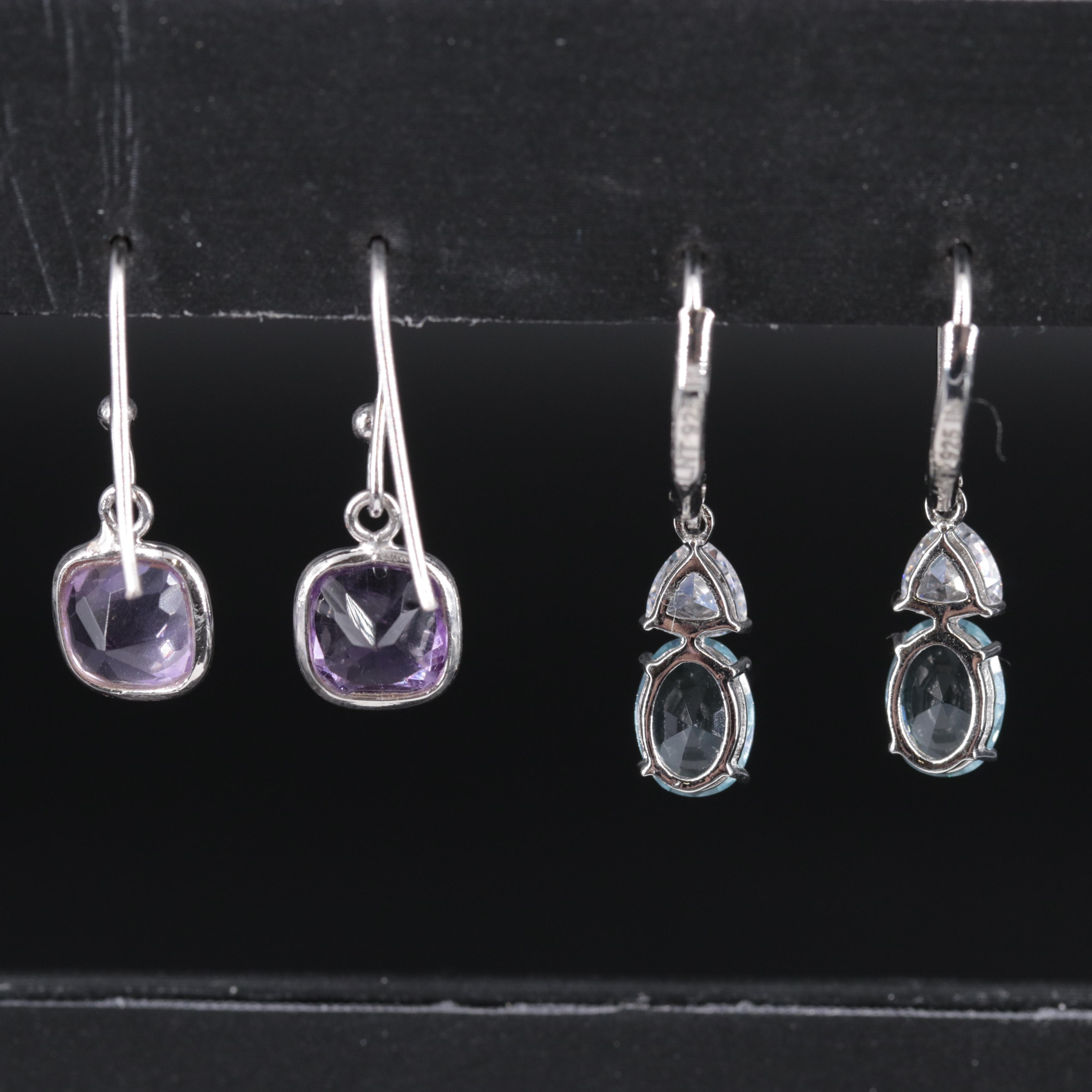 Sterling Silver Earring Duo Including Gemstones