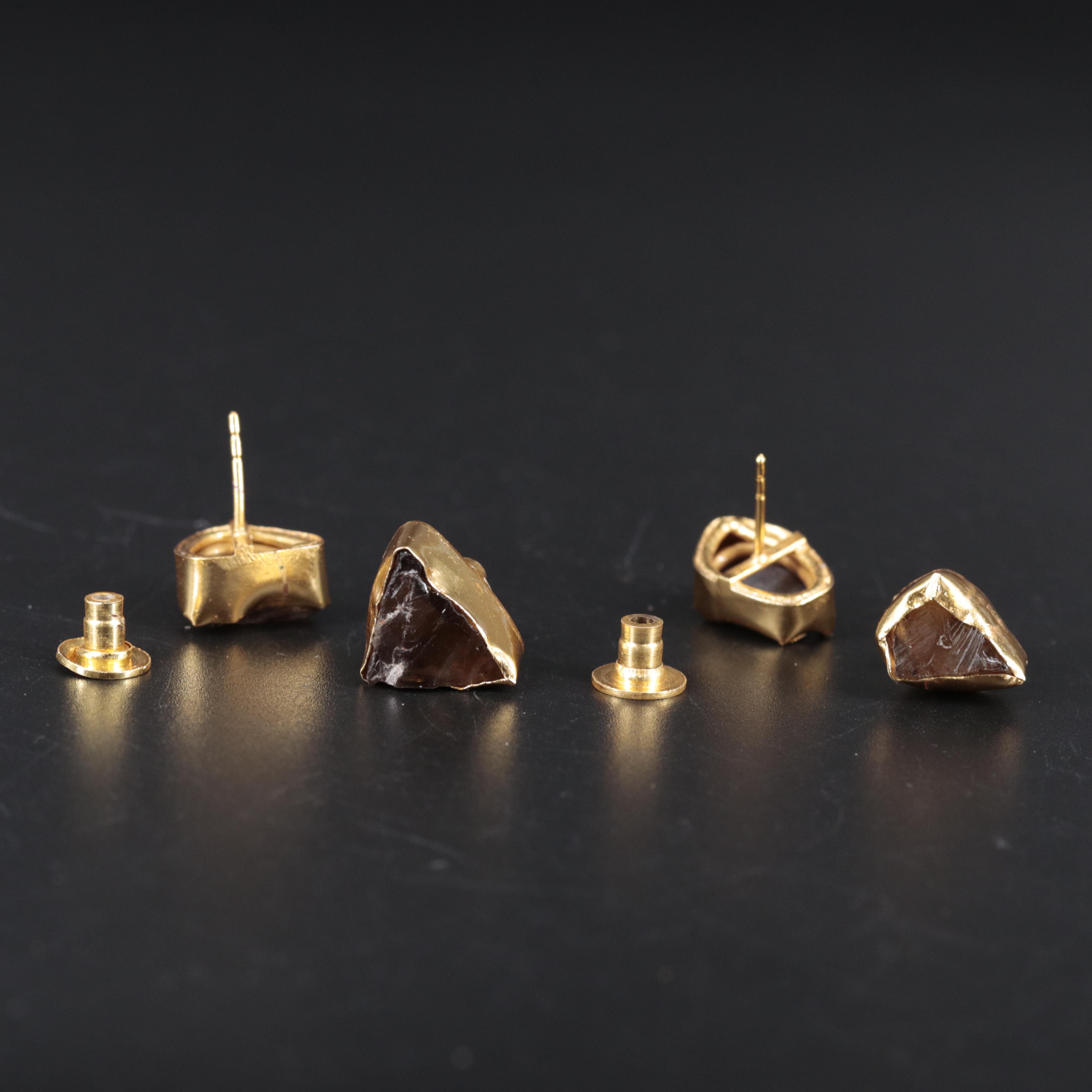 Stud Earring Duo Including Gemstones