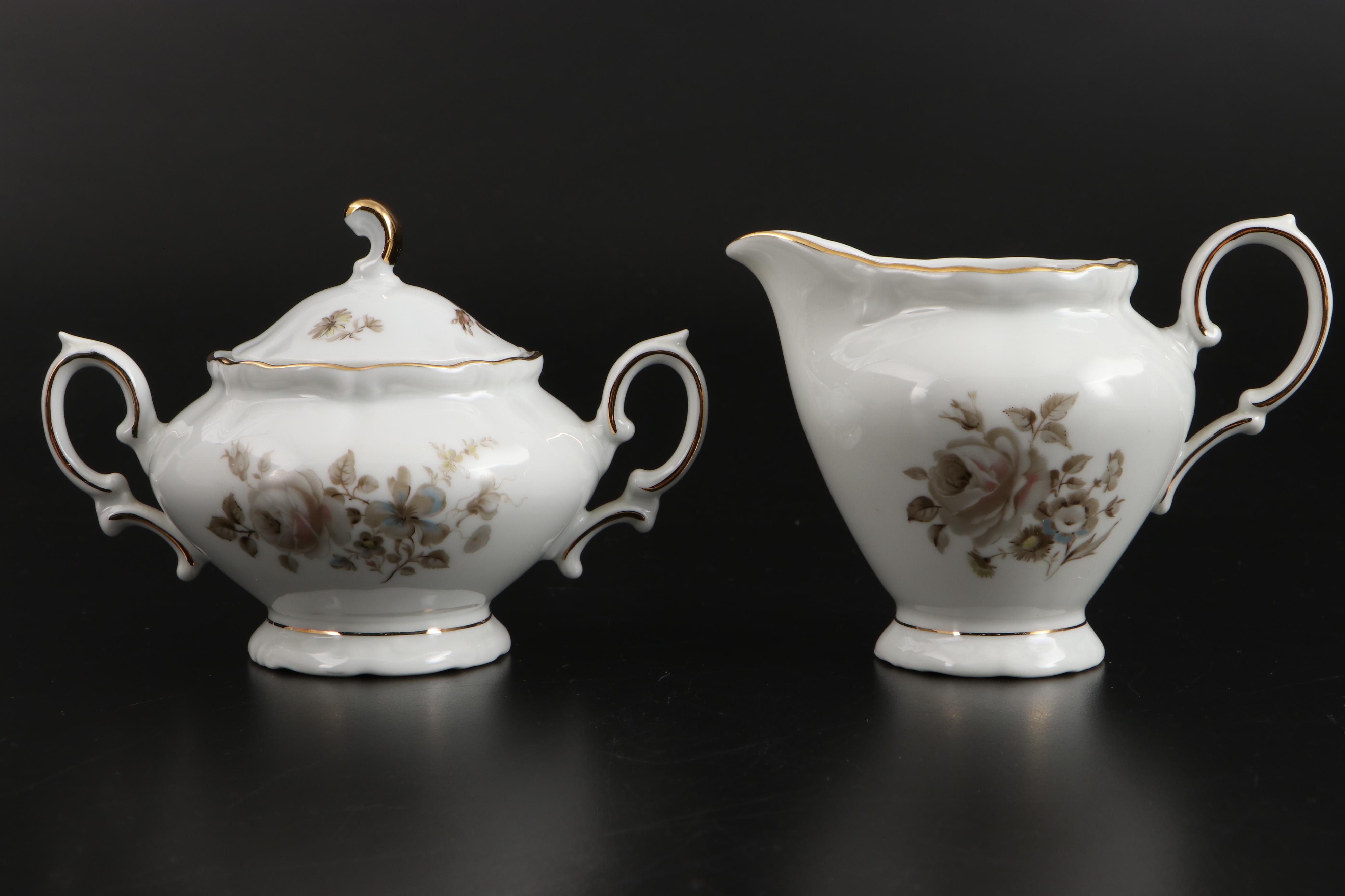 Winterling "Dawn Rose" Porcelain Dinnerware, Late 20th Century