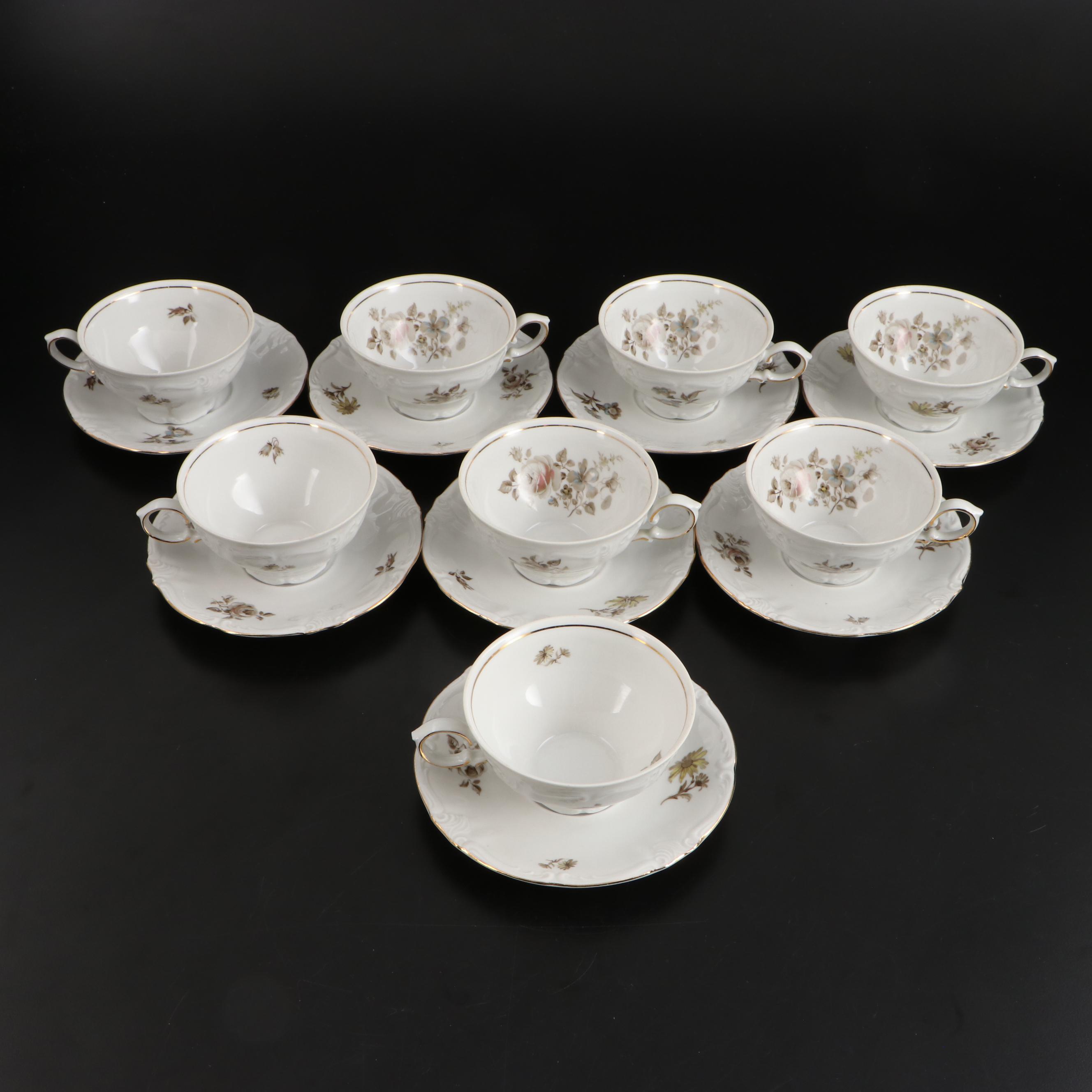 Winterling "Dawn Rose" Porcelain Dinnerware, Late 20th Century