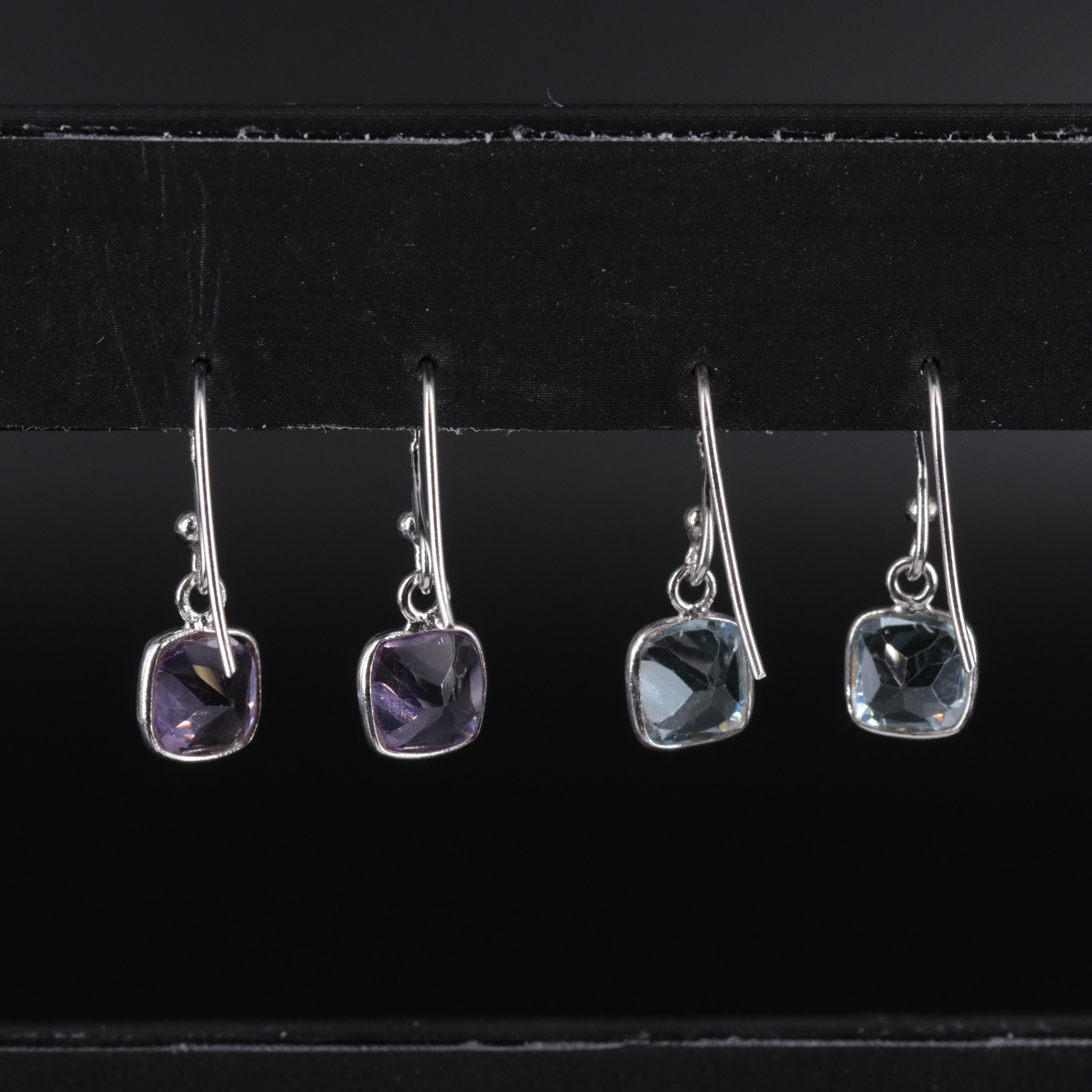 Sterling Silver Earrings With Gemstones