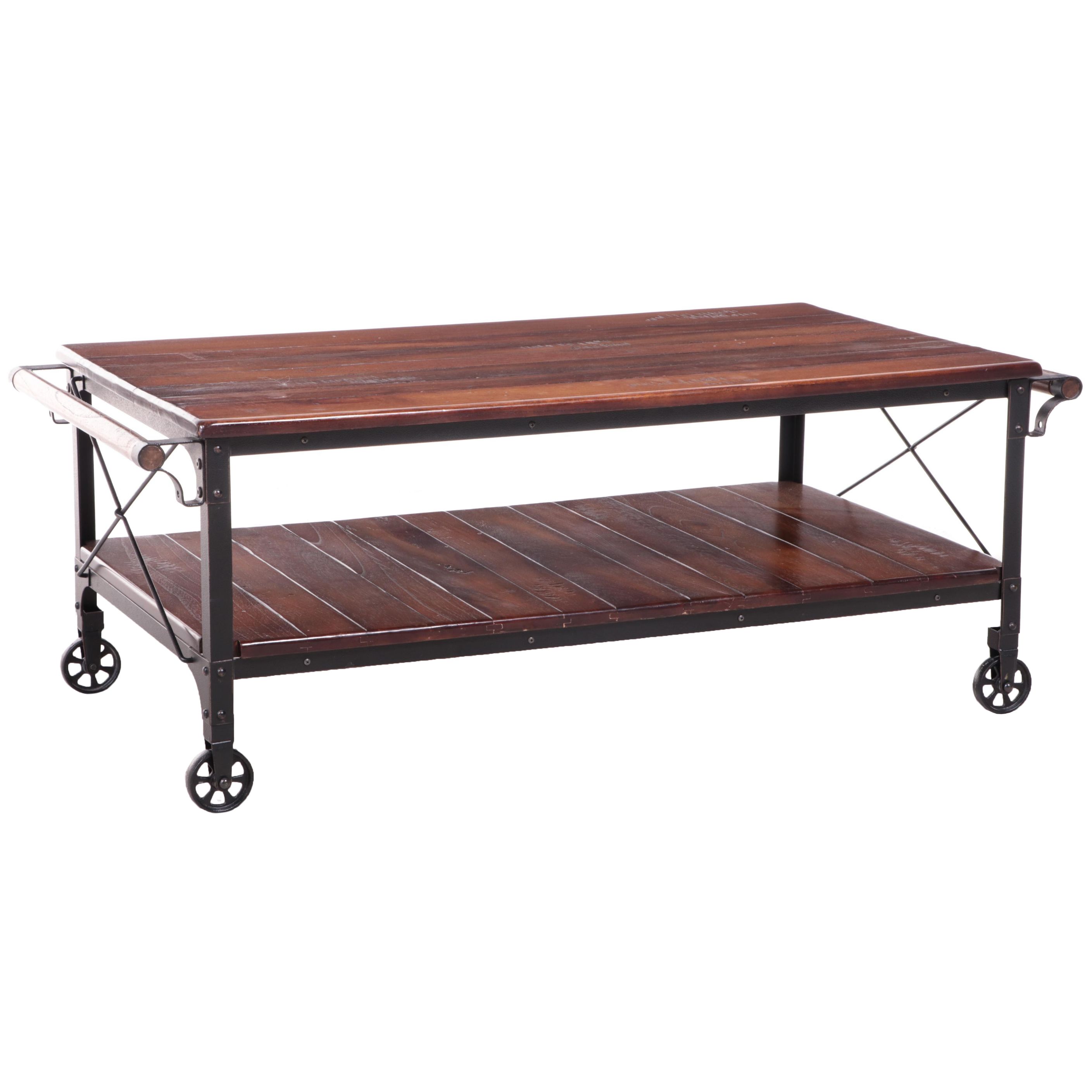 Industrial Style Two-Tier "Factory Cart" Coffee Table