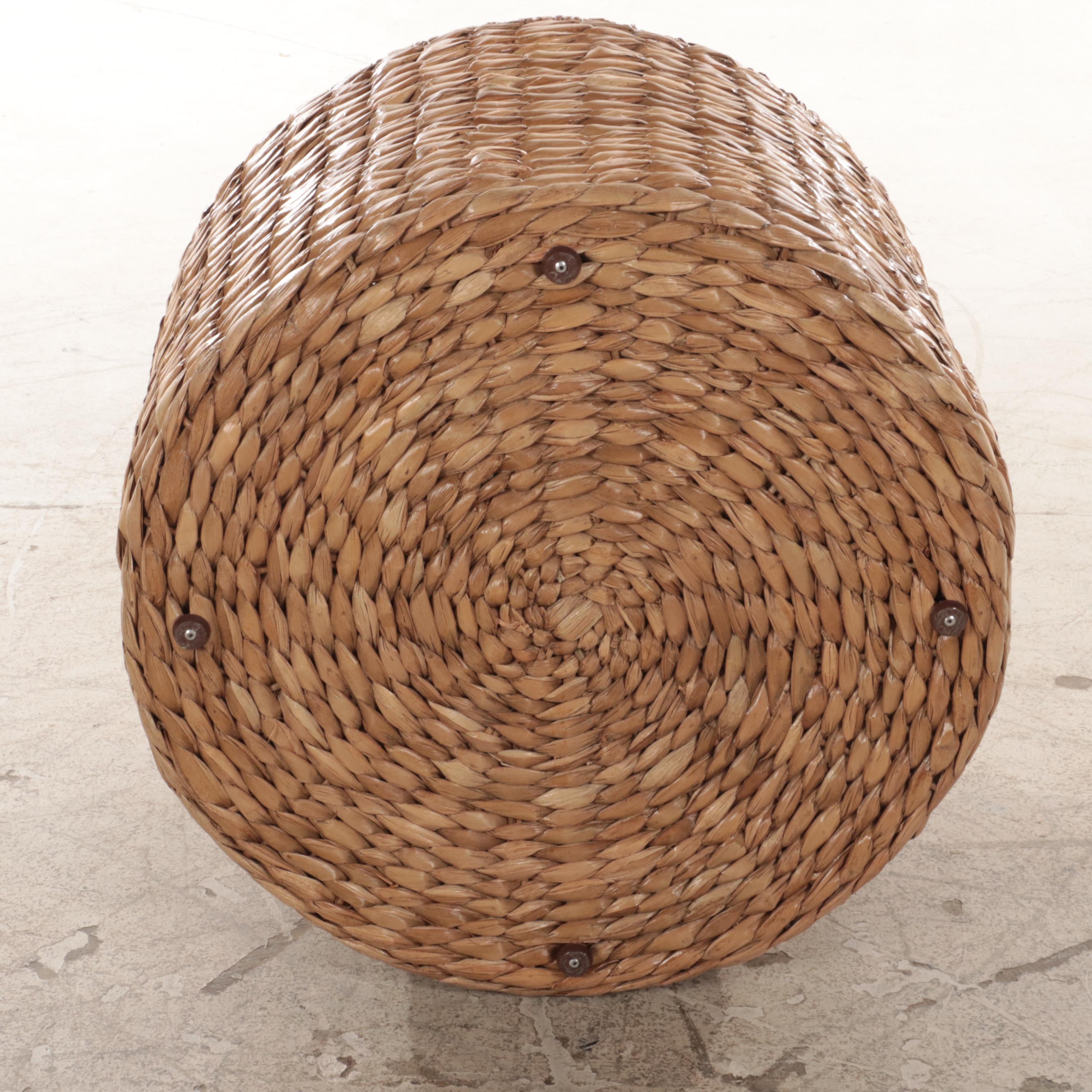 Threshold Woven Seagrass Storage Ottoman