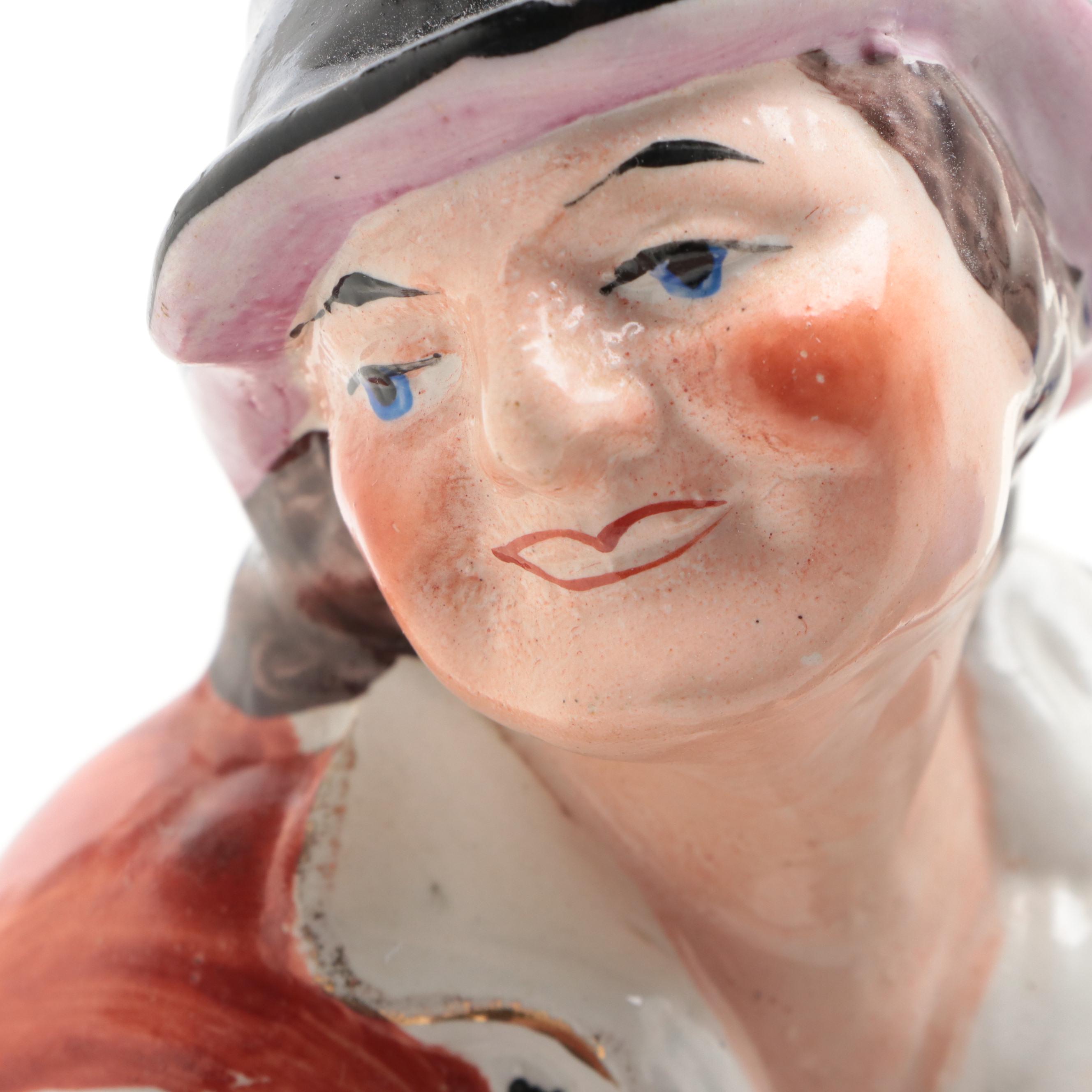 Staffordshire Pearlware Jobson and Nell Figurines, Mid-19th Century