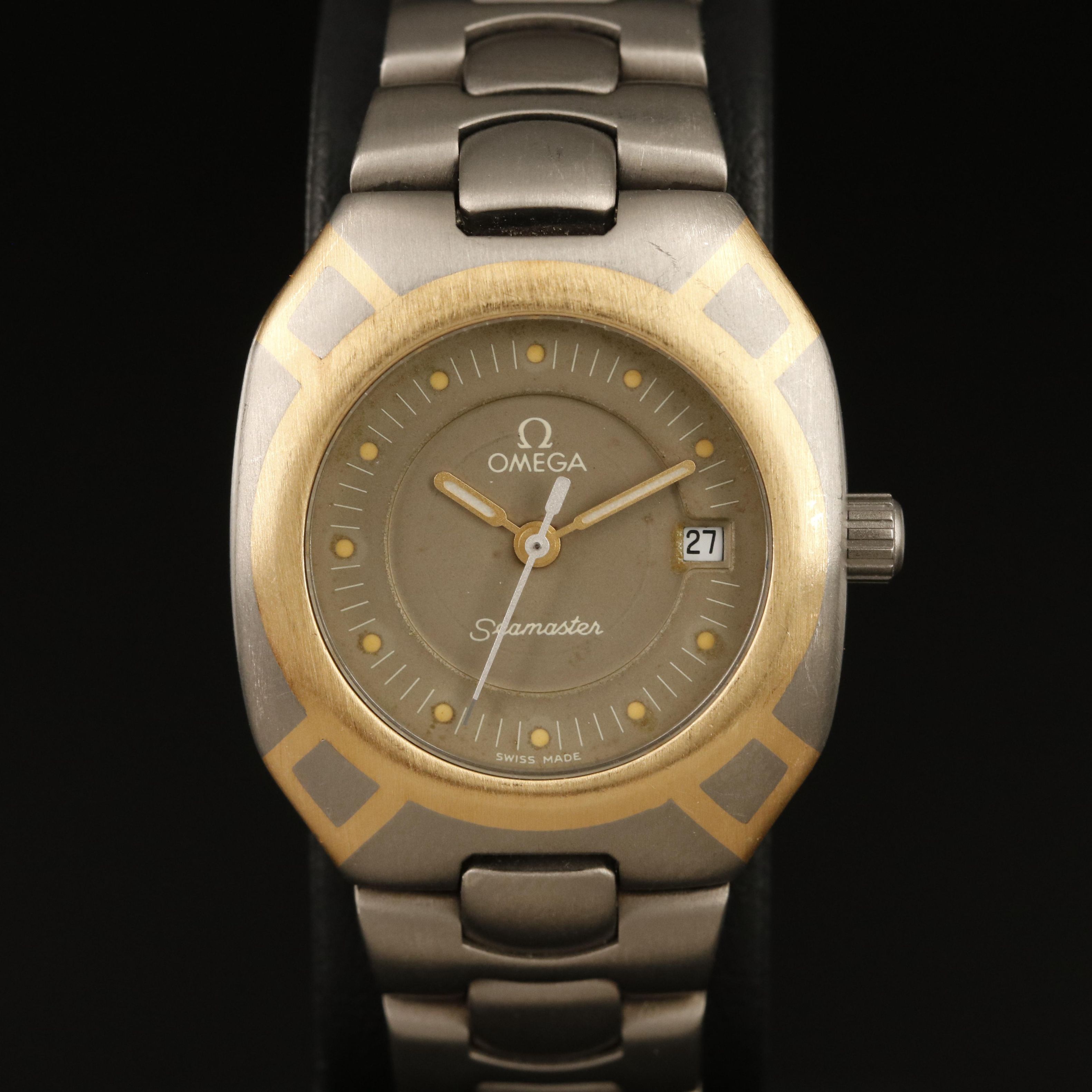 Titanium and 18K Omega Seamaster Polaris with an ETA Quartz Movement