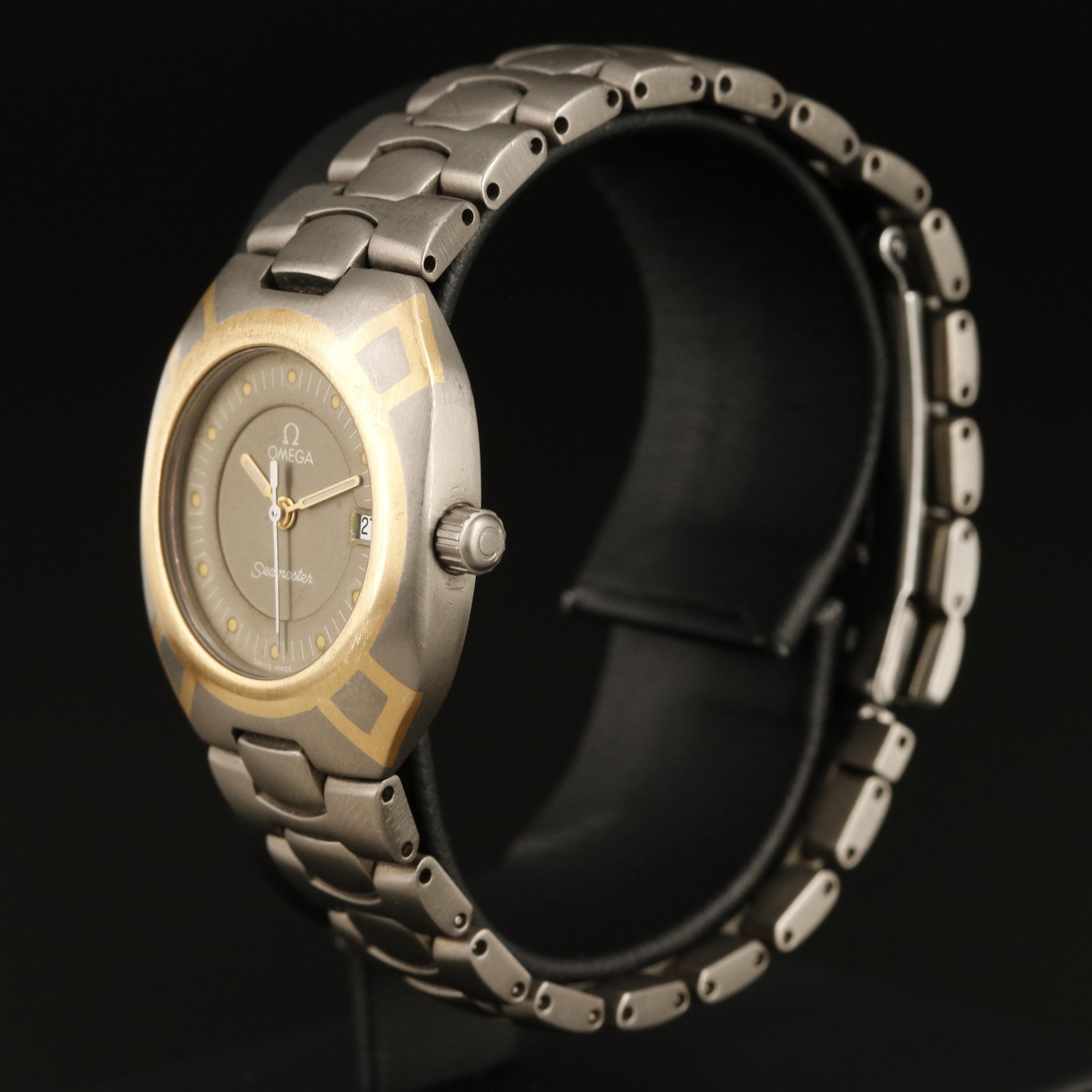 Titanium and 18K Omega Seamaster Polaris with an ETA Quartz Movement