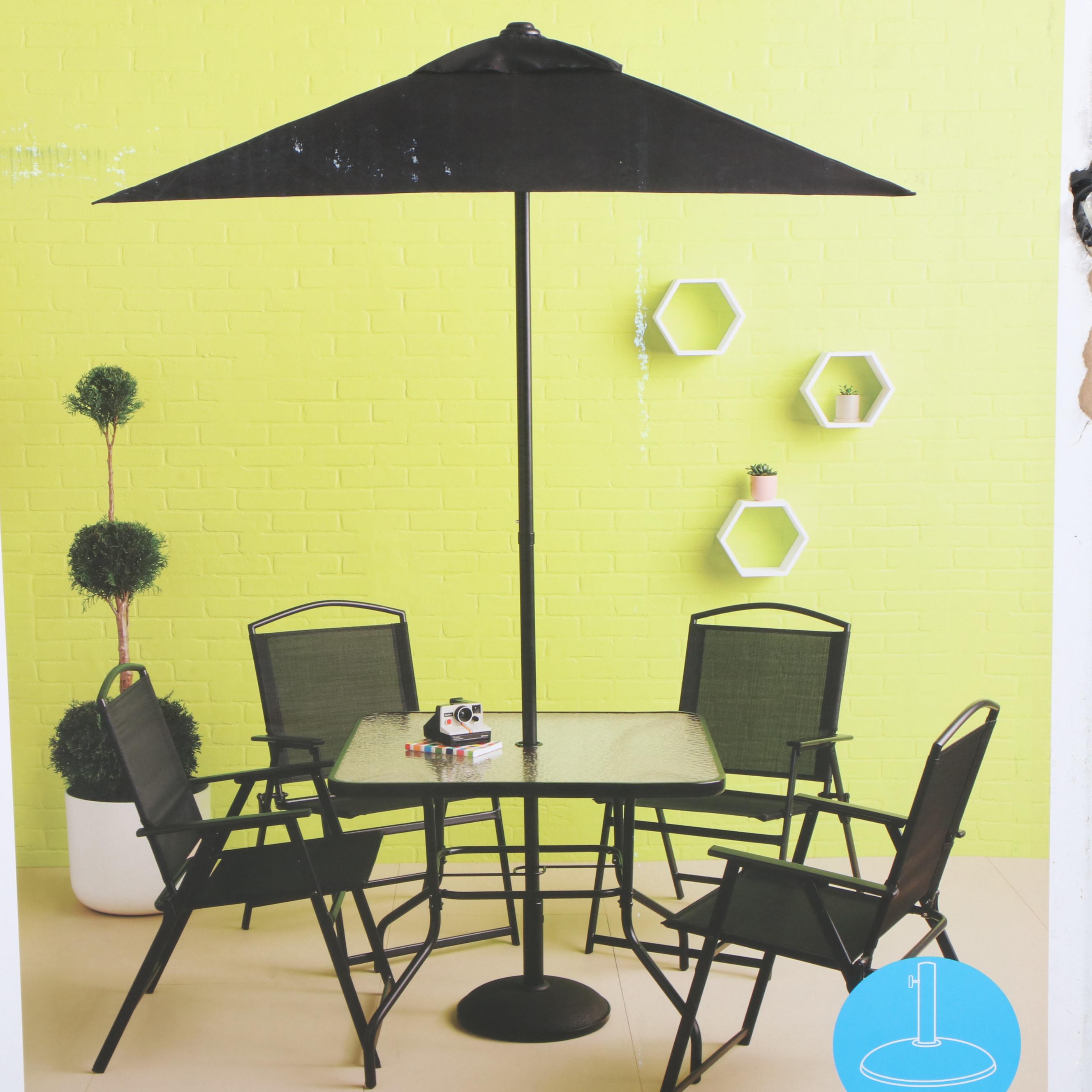 Room Essentials Sling Folding Six-Piece Patio Dining Set