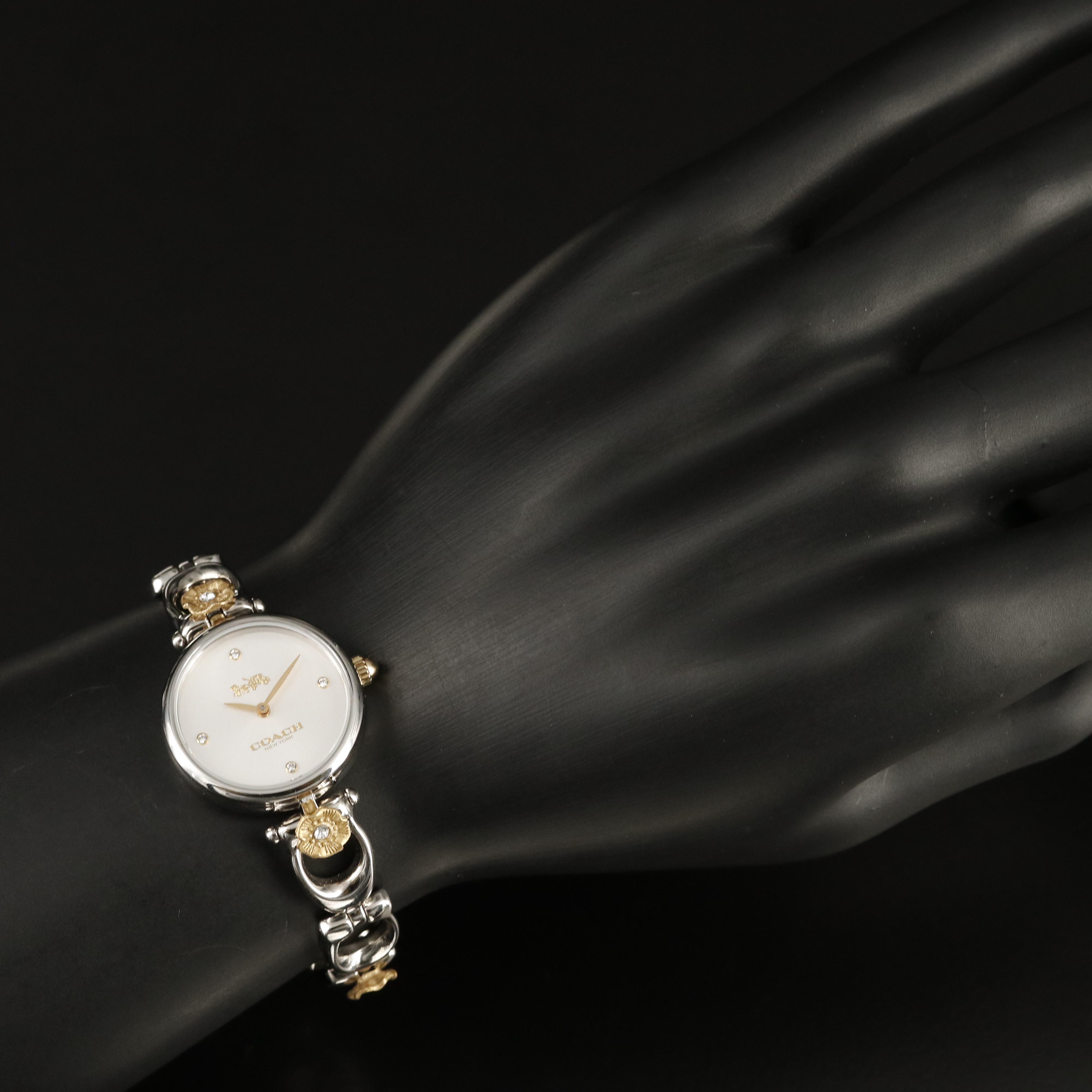 Coach Park Stainless Steel Watch with Tea Rose Bracelet and Crystal Accents