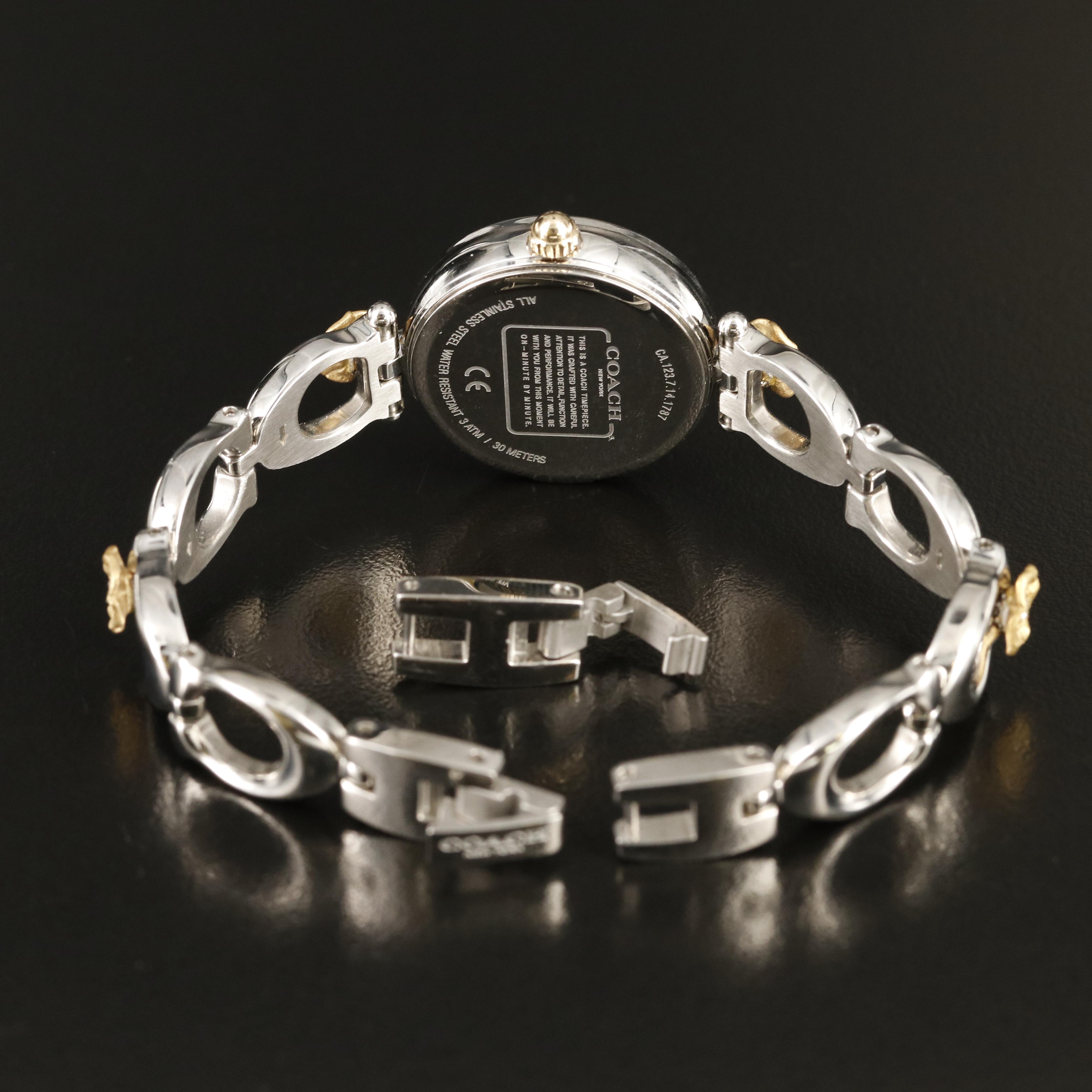 Coach Park Stainless Steel Watch with Tea Rose Bracelet and Crystal Accents