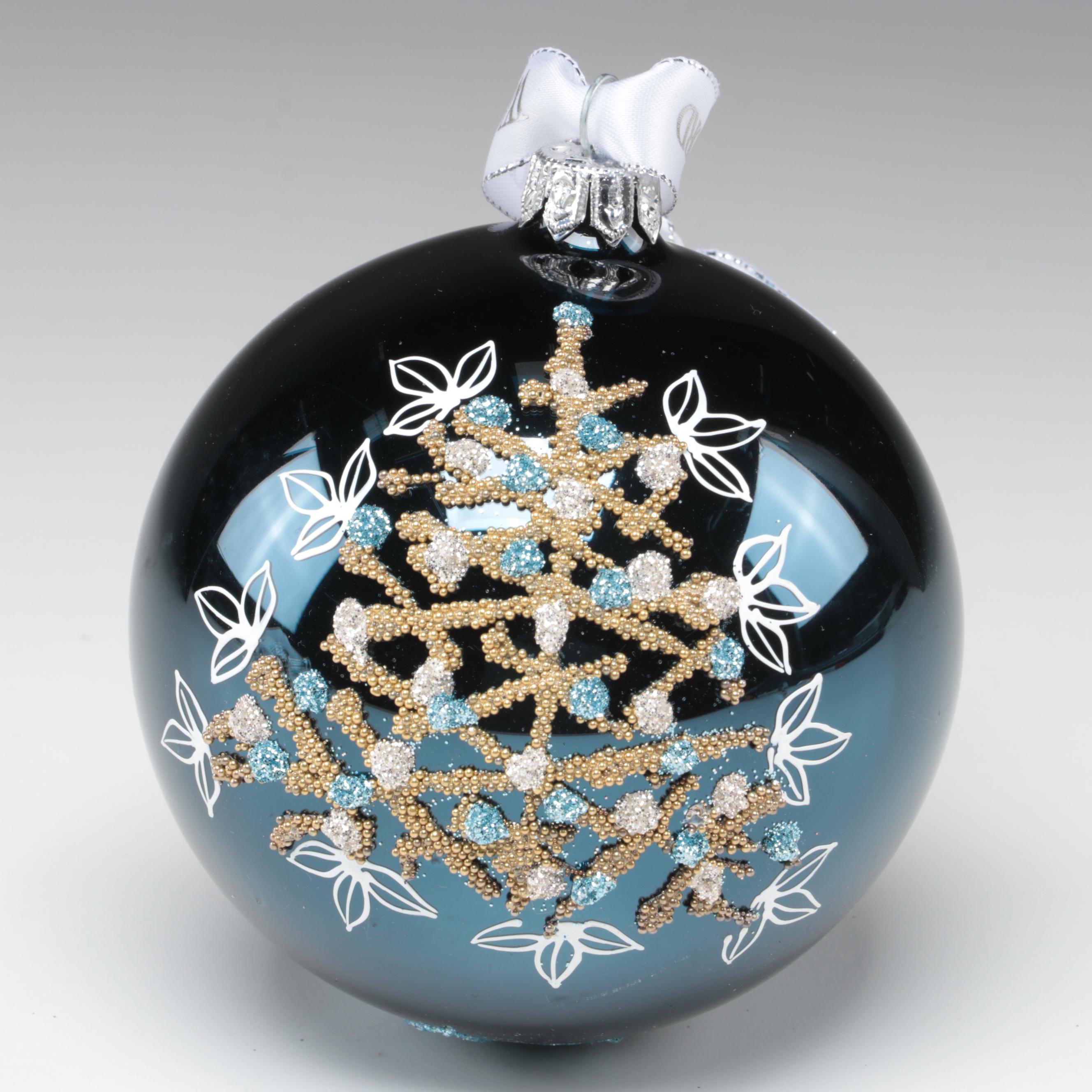 Waterford Crystal Christmas Tree Topper and Embellished Ornament