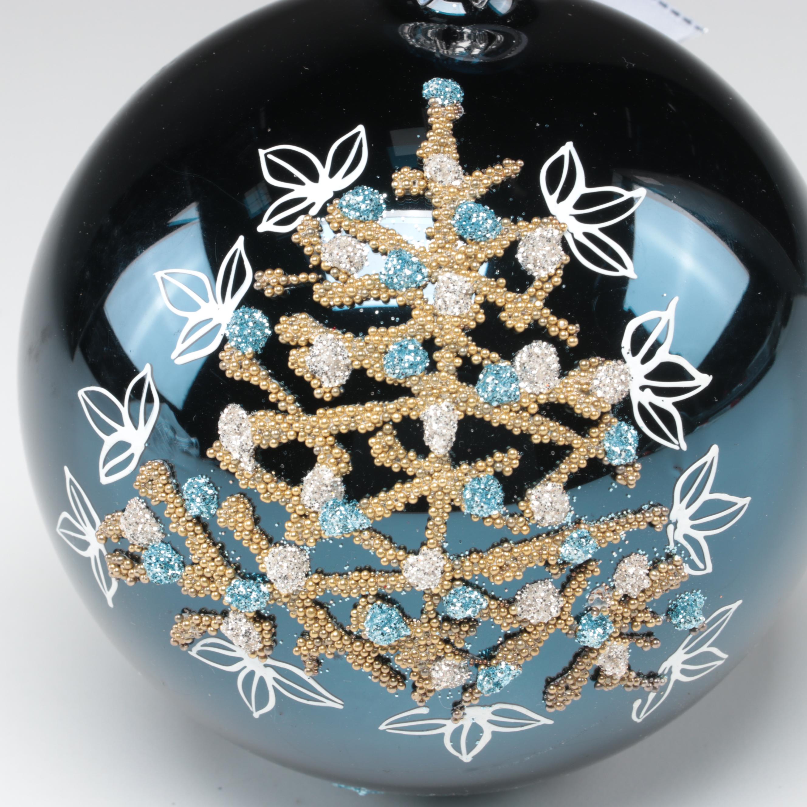 Waterford Crystal Christmas Tree Topper and Embellished Ornament