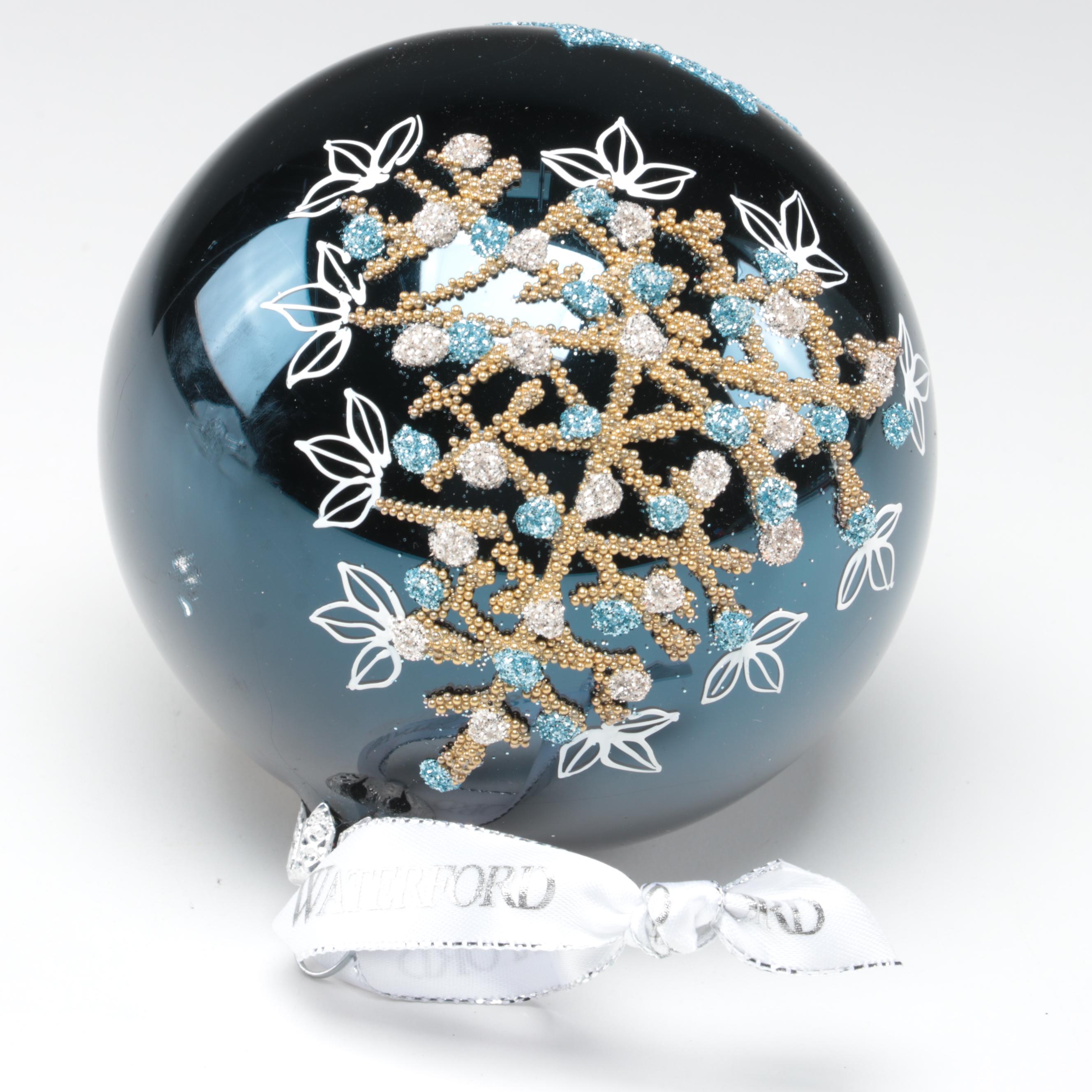 Waterford Crystal Christmas Tree Topper and Embellished Ornament