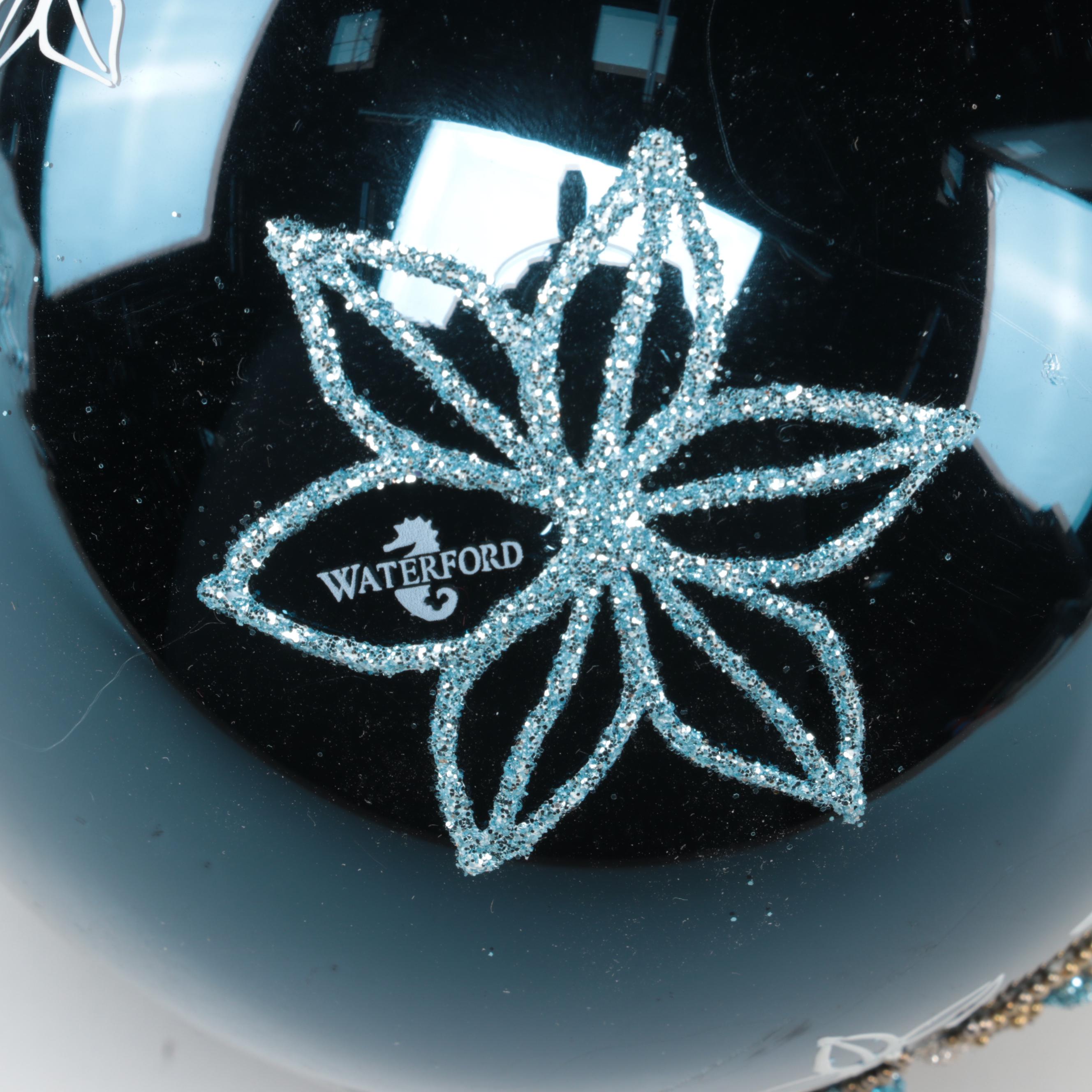 Waterford Crystal Christmas Tree Topper and Embellished Ornament