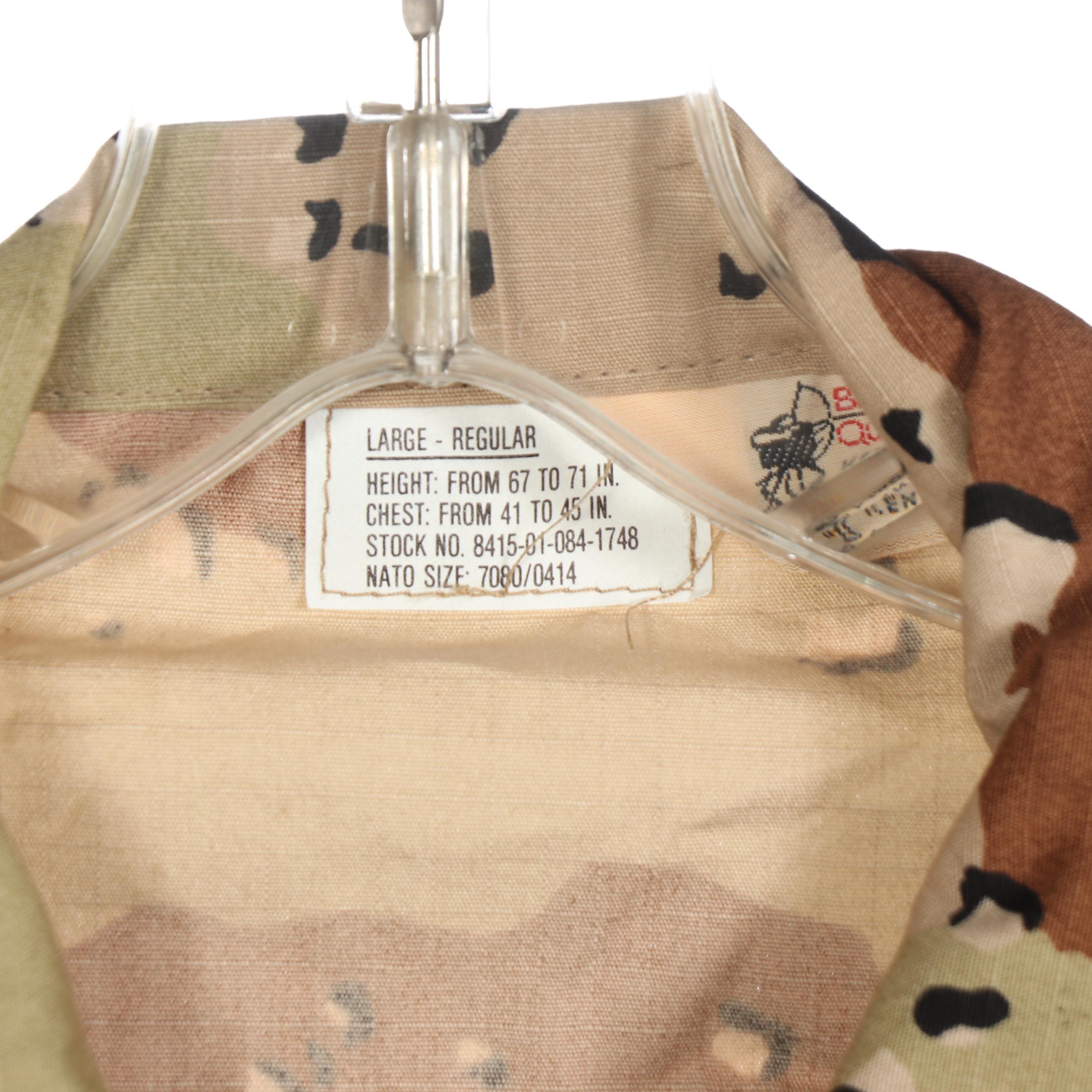 Gulf War Era U.S. Military Battle Dress Uniforms and Other Camouflage Coat