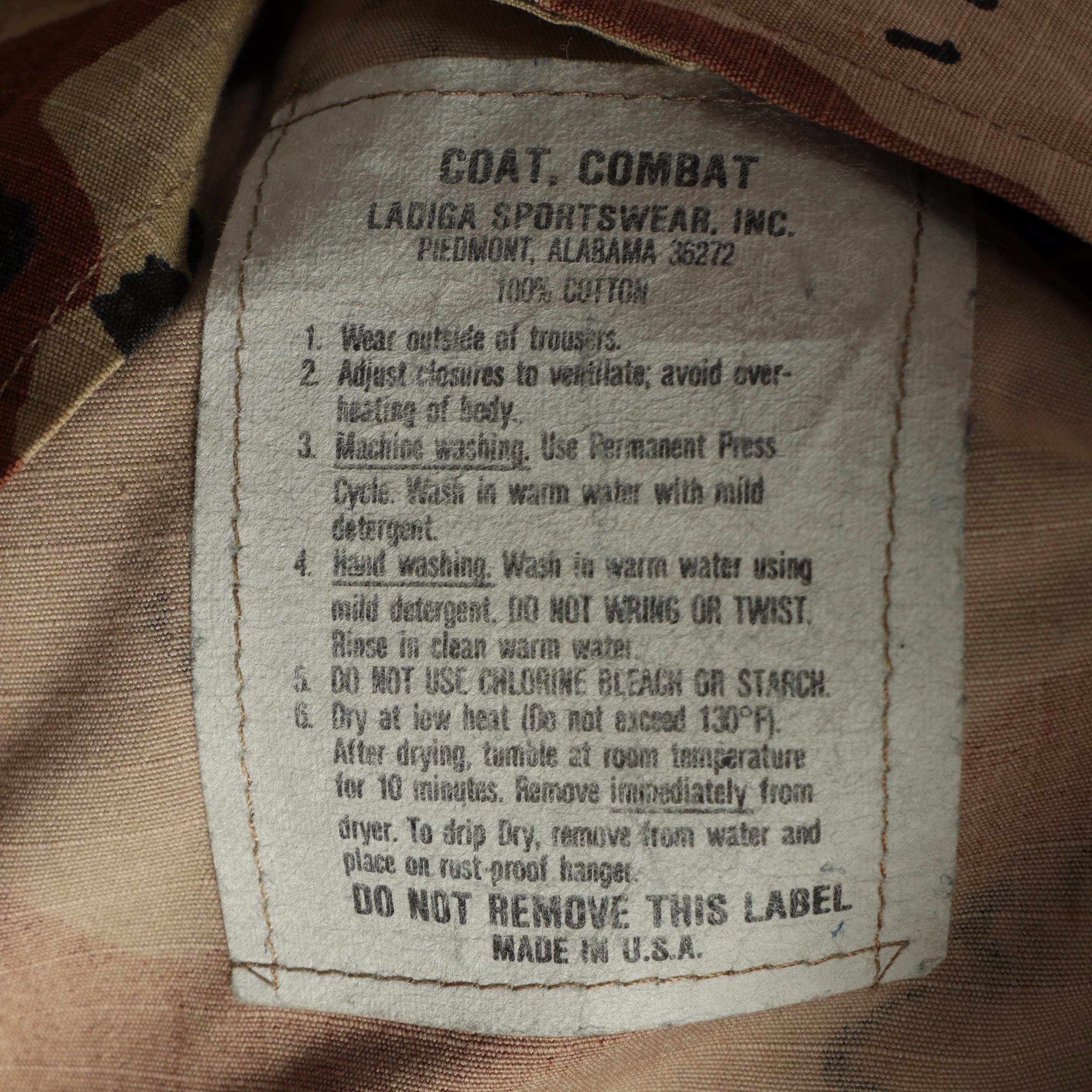 Gulf War Era U.S. Military Battle Dress Uniforms and Other Camouflage Coat