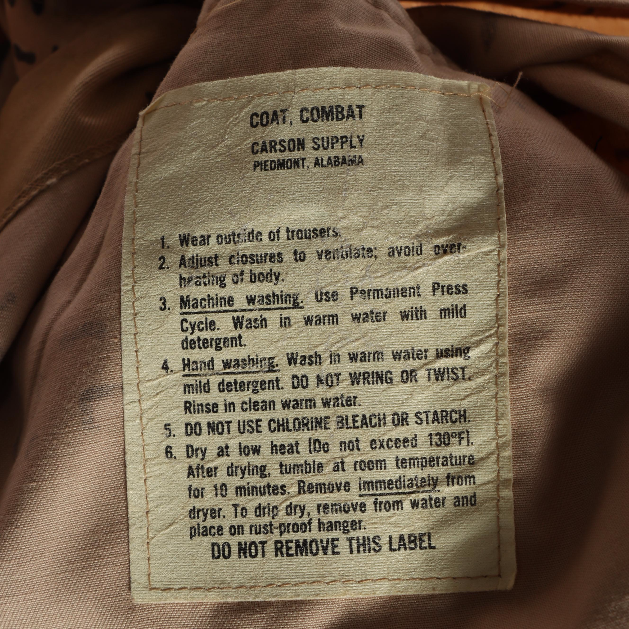 Gulf War Era U.S. Military Battle Dress Uniforms and Other Camouflage Coat