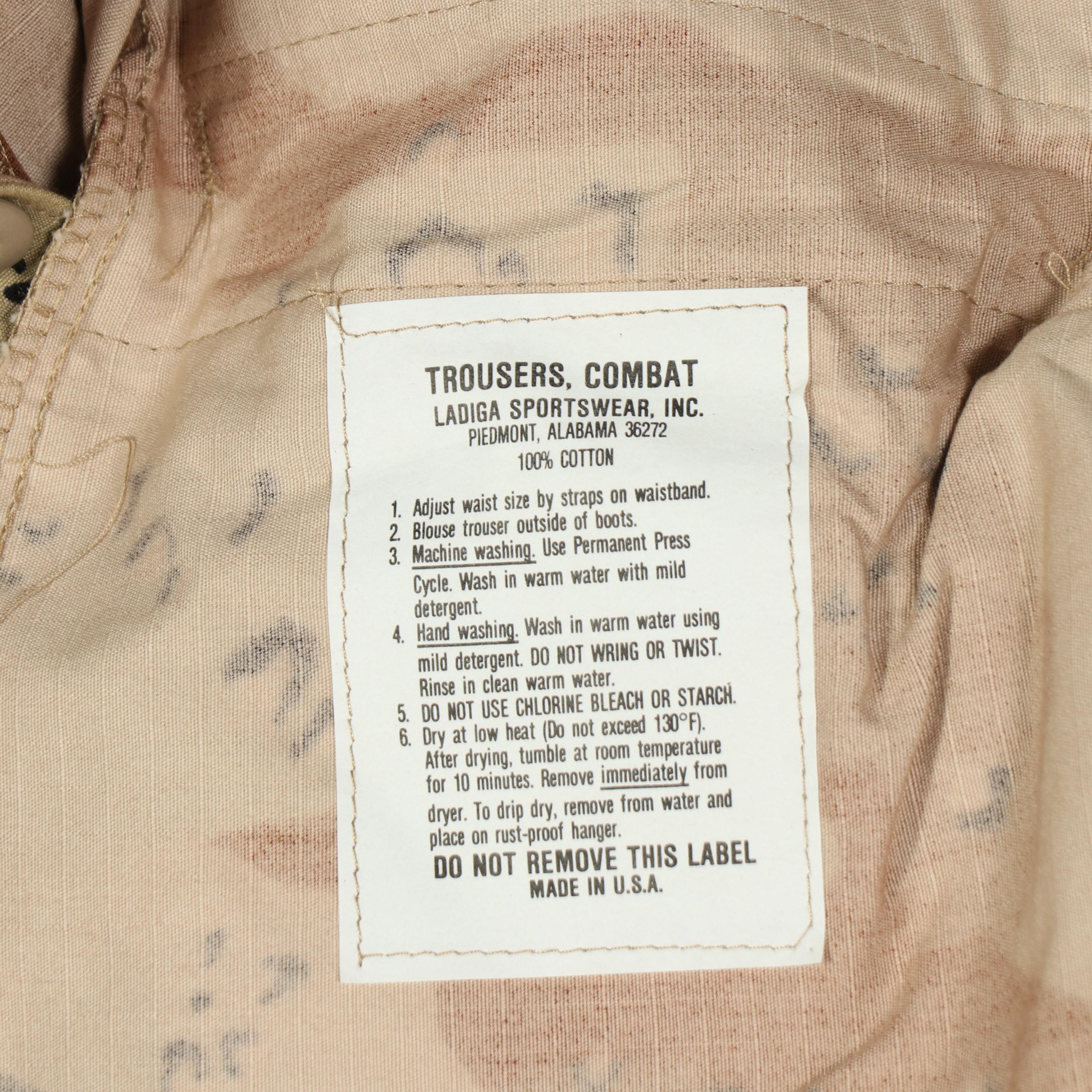 Gulf War Era U.S. Military Battle Dress Uniforms and Other Camouflage Coat