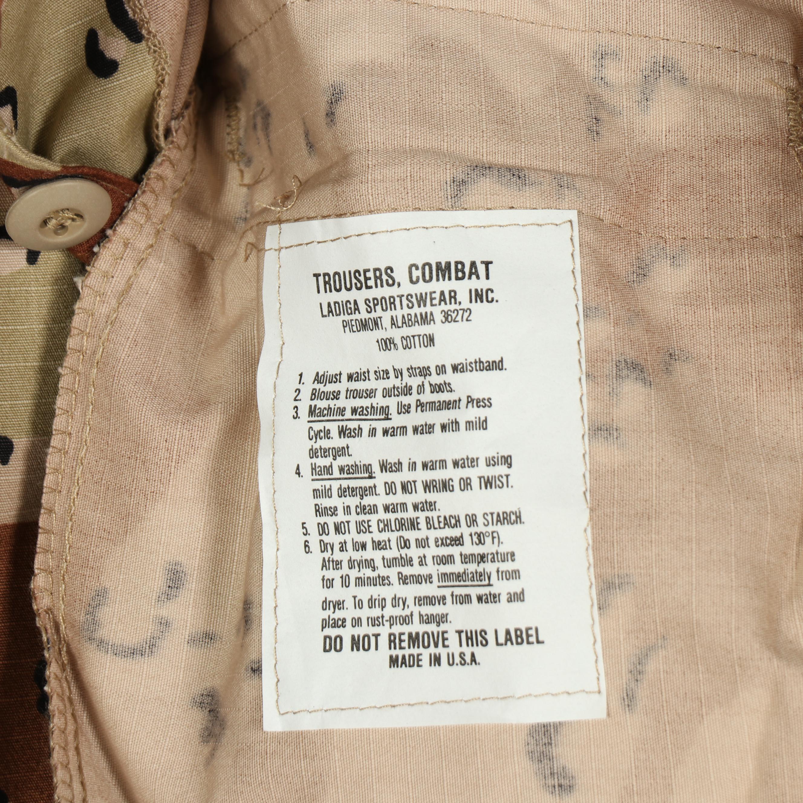 Gulf War Era U.S. Military Battle Dress Uniforms and Other Camouflage Coat