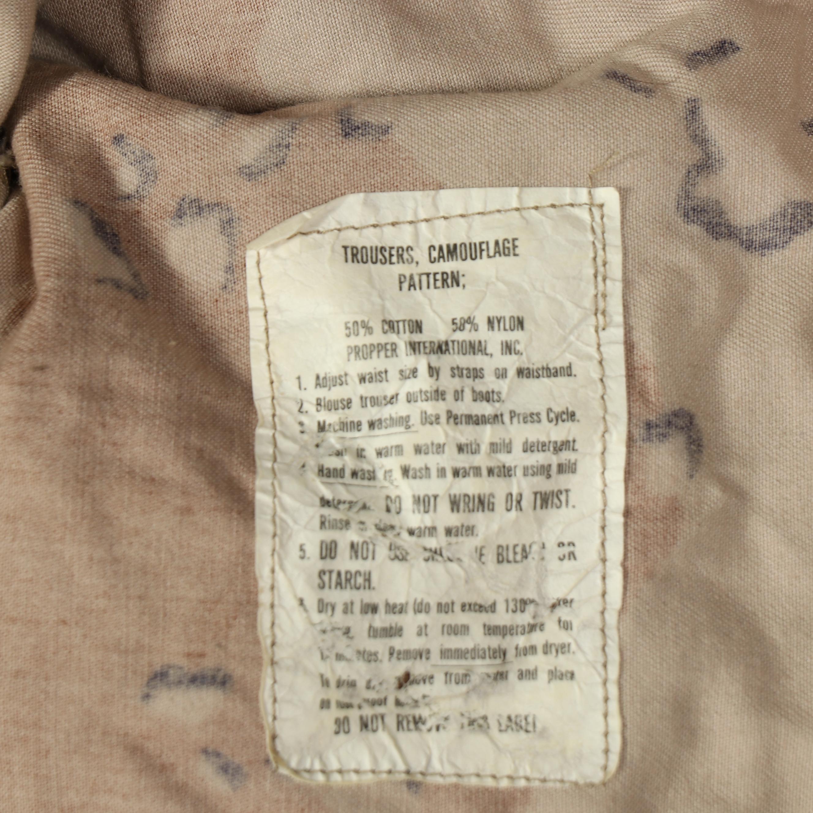 Gulf War Era U.S. Military Battle Dress Uniforms and Other Camouflage Coat