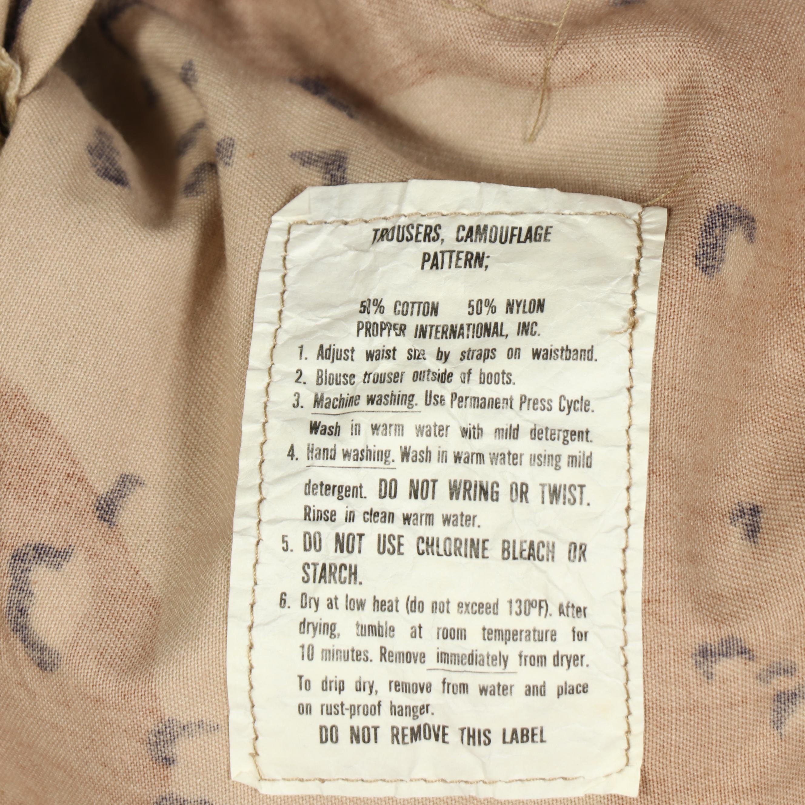 Gulf War Era U.S. Military Battle Dress Uniforms and Other Camouflage Coat