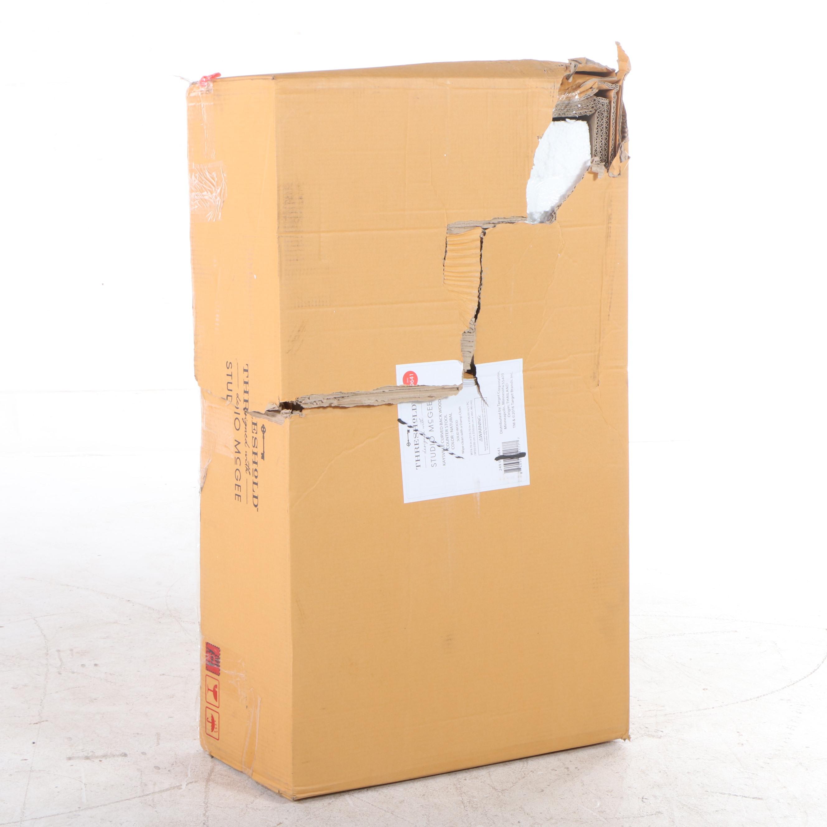 Threshold with Studio McGee "Kaysville" Curved Back Wood Counter Stool