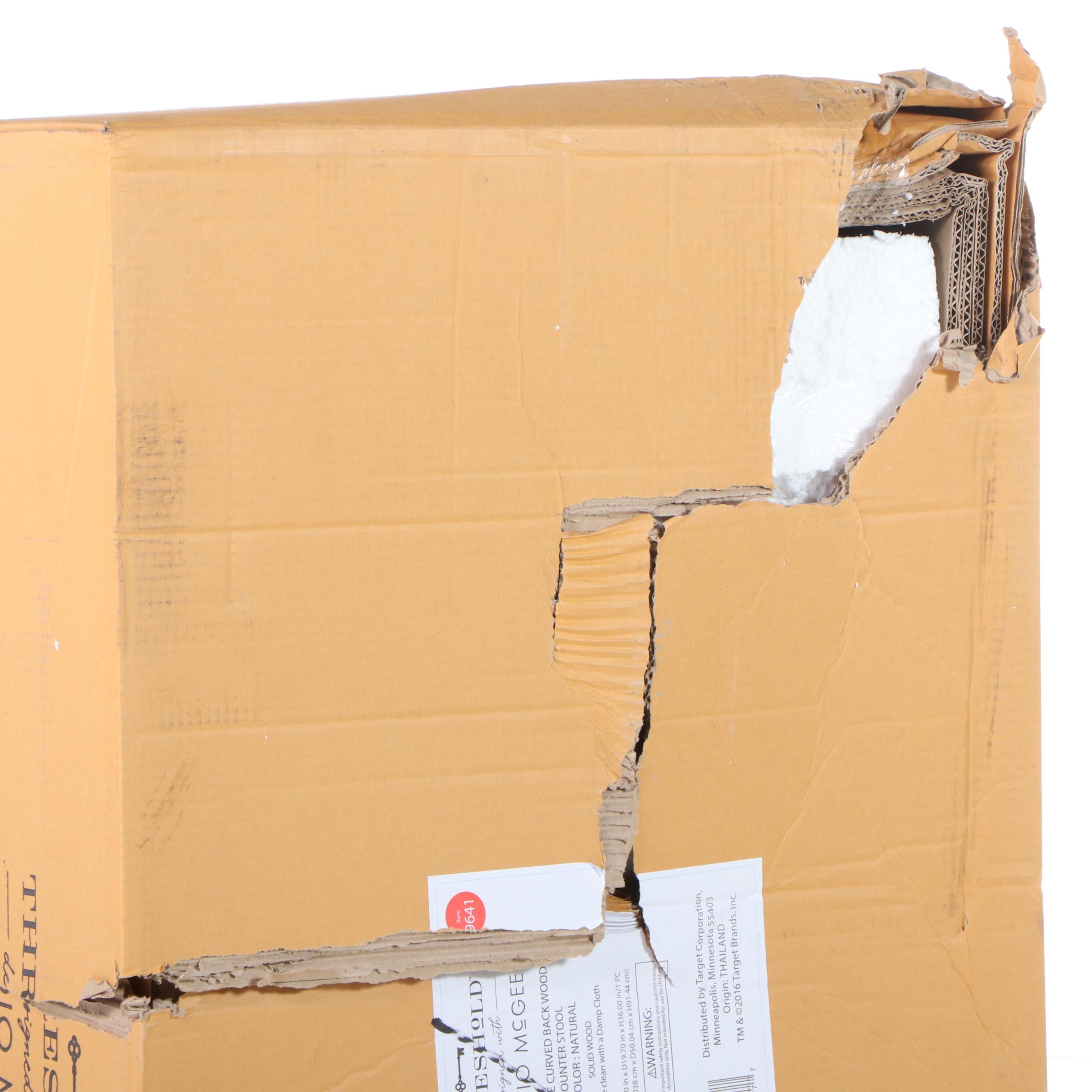 Threshold with Studio McGee "Kaysville" Curved Back Wood Counter Stool