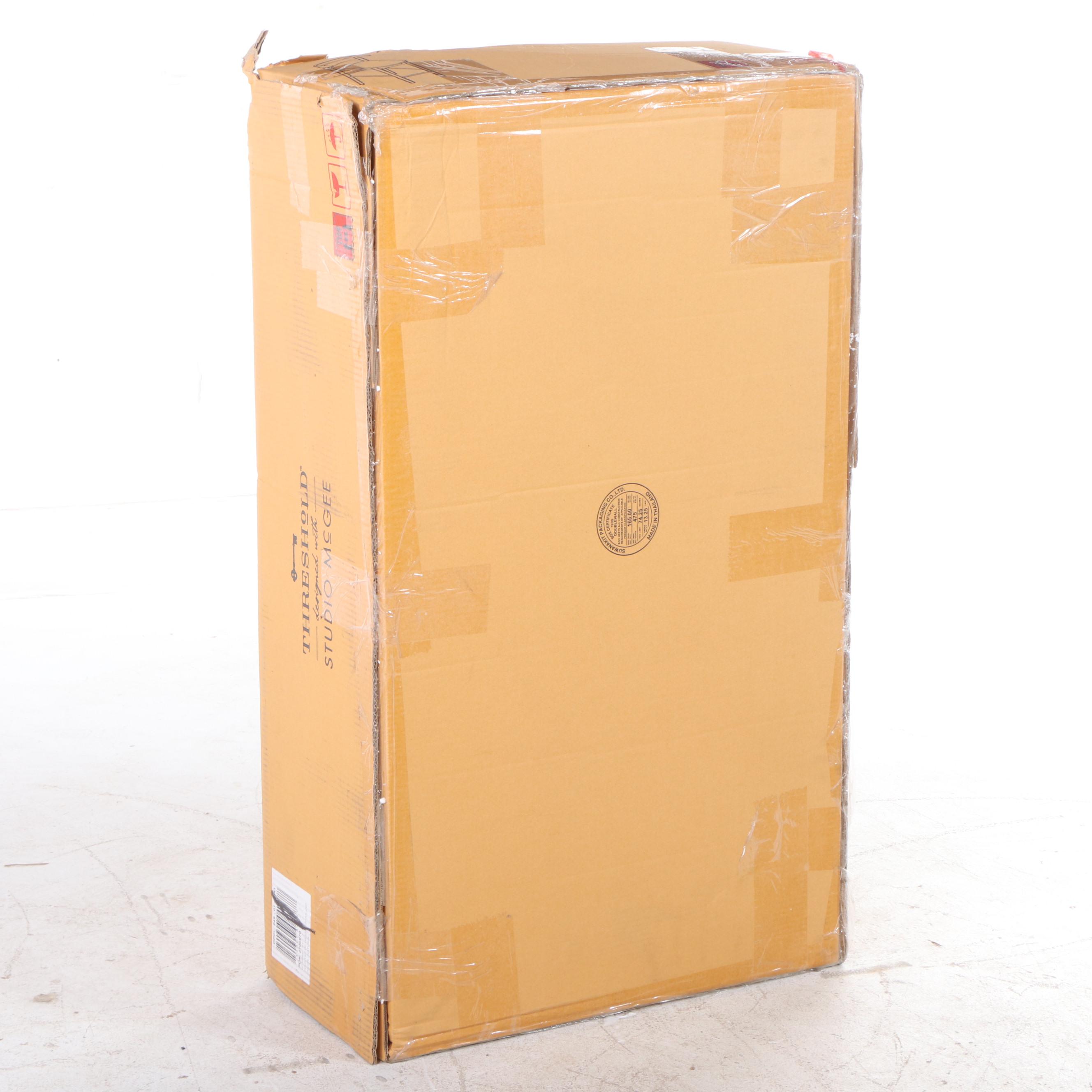 Threshold with Studio McGee "Kaysville" Curved Back Wood Counter Stool