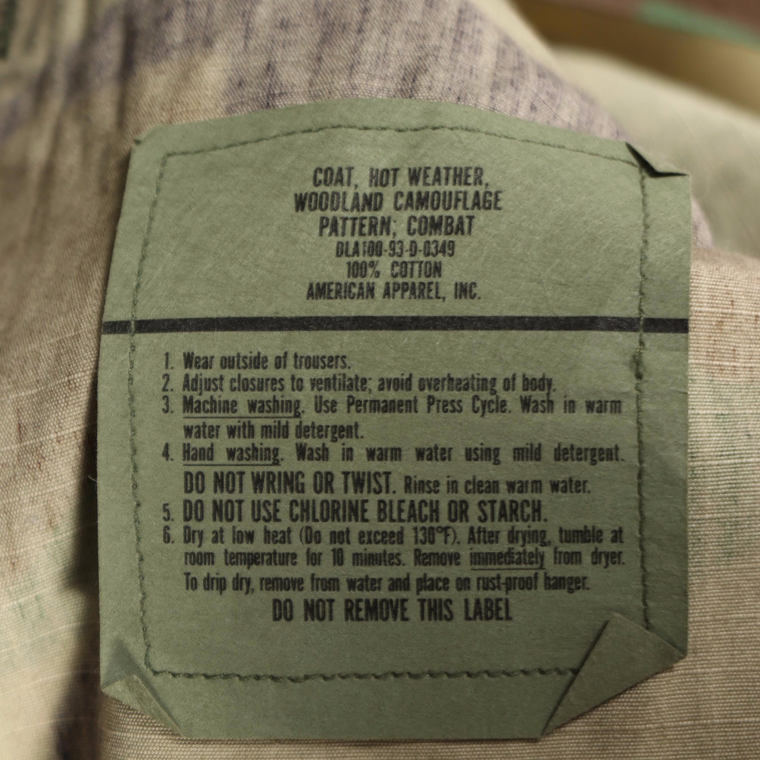 Gulf War Era U.S. Army Battle Dress Uniforms and Other Camouflage Uniform