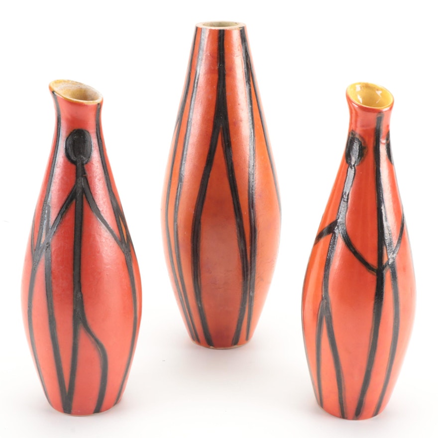 Tófej Mid Century Modern Glazed Ceramic Vases