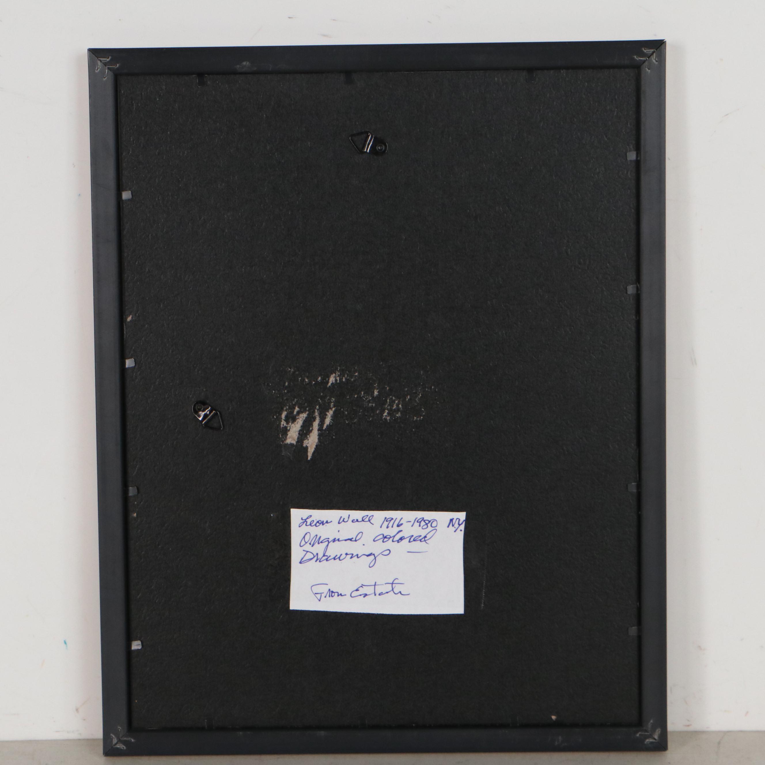 Leon Wall Erotic Mixed Media Drawing "From India"