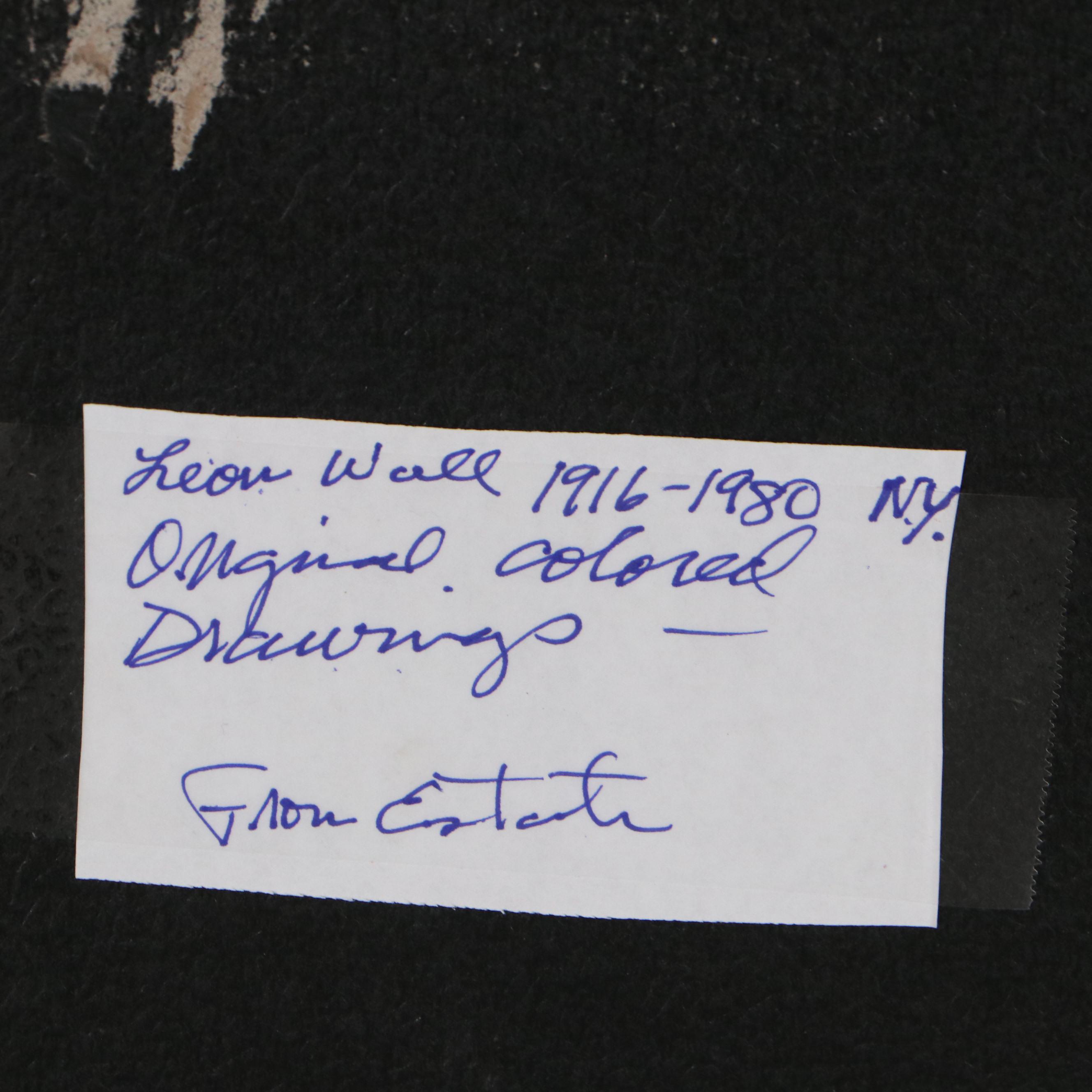 Leon Wall Erotic Mixed Media Drawing "From India"