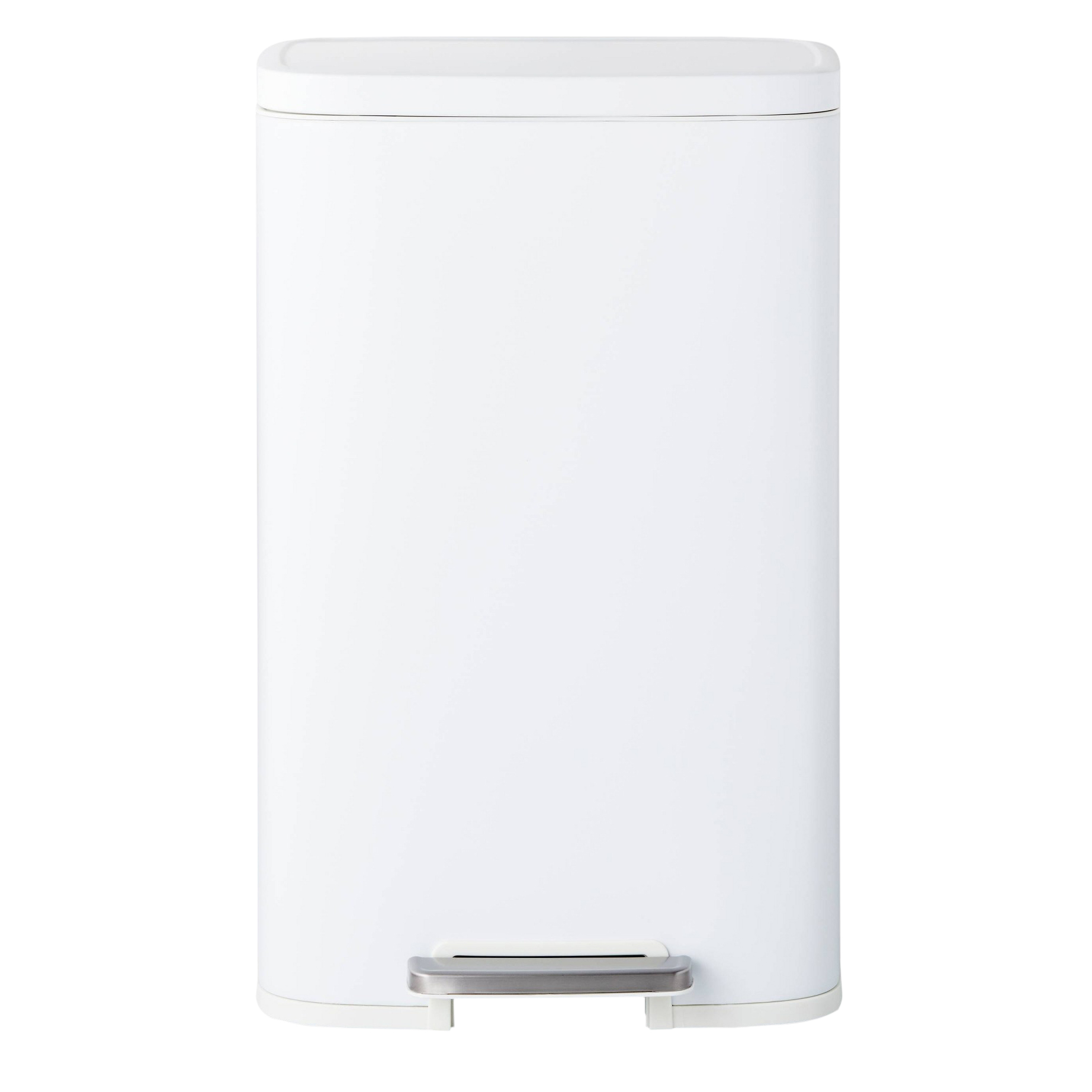 Brightroom 45L Rectangular Step Trashcan in White
